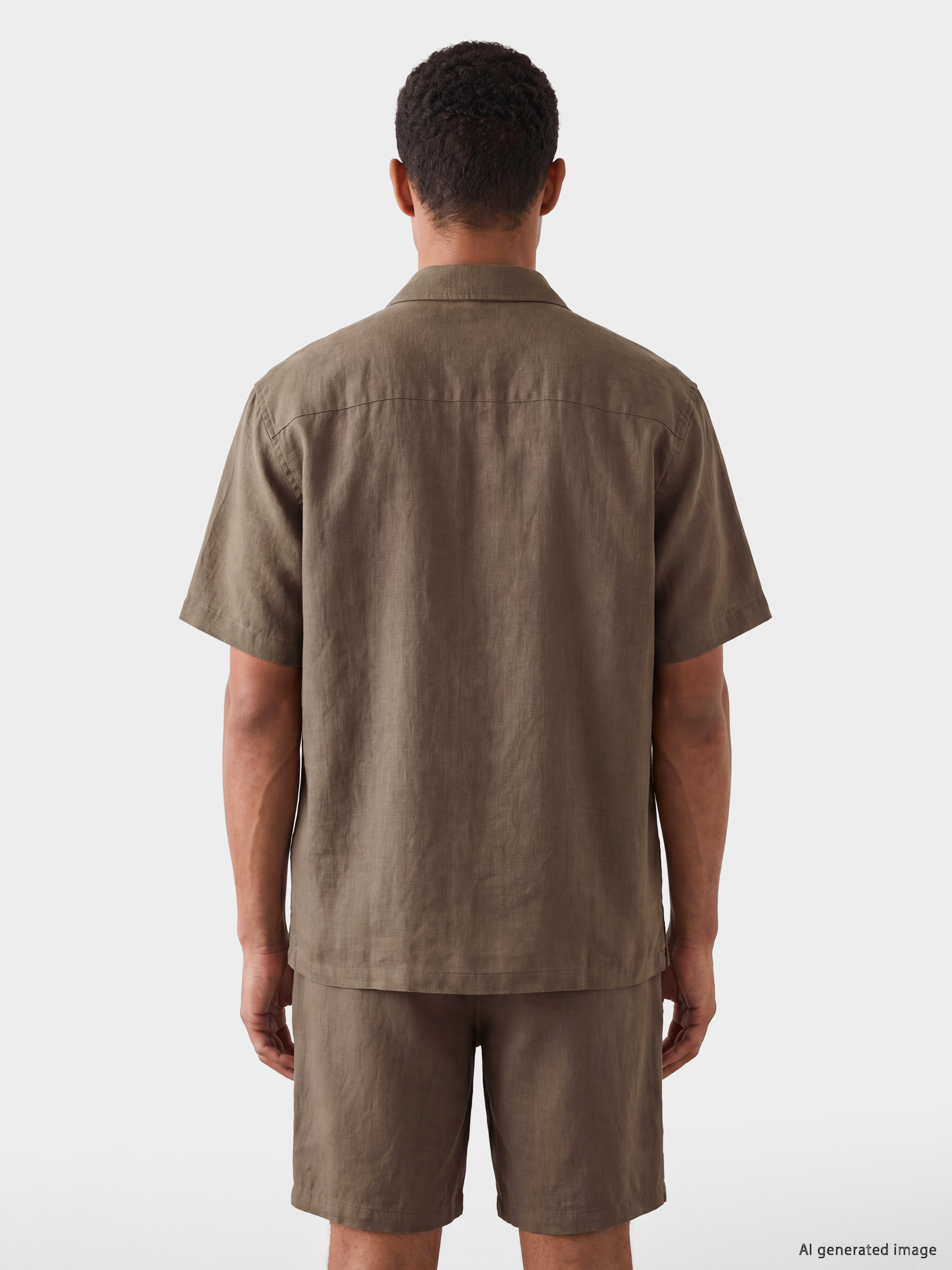 LCW Vision Regular Fit Keten Görünümlü Erkek Gömlek görsel 4