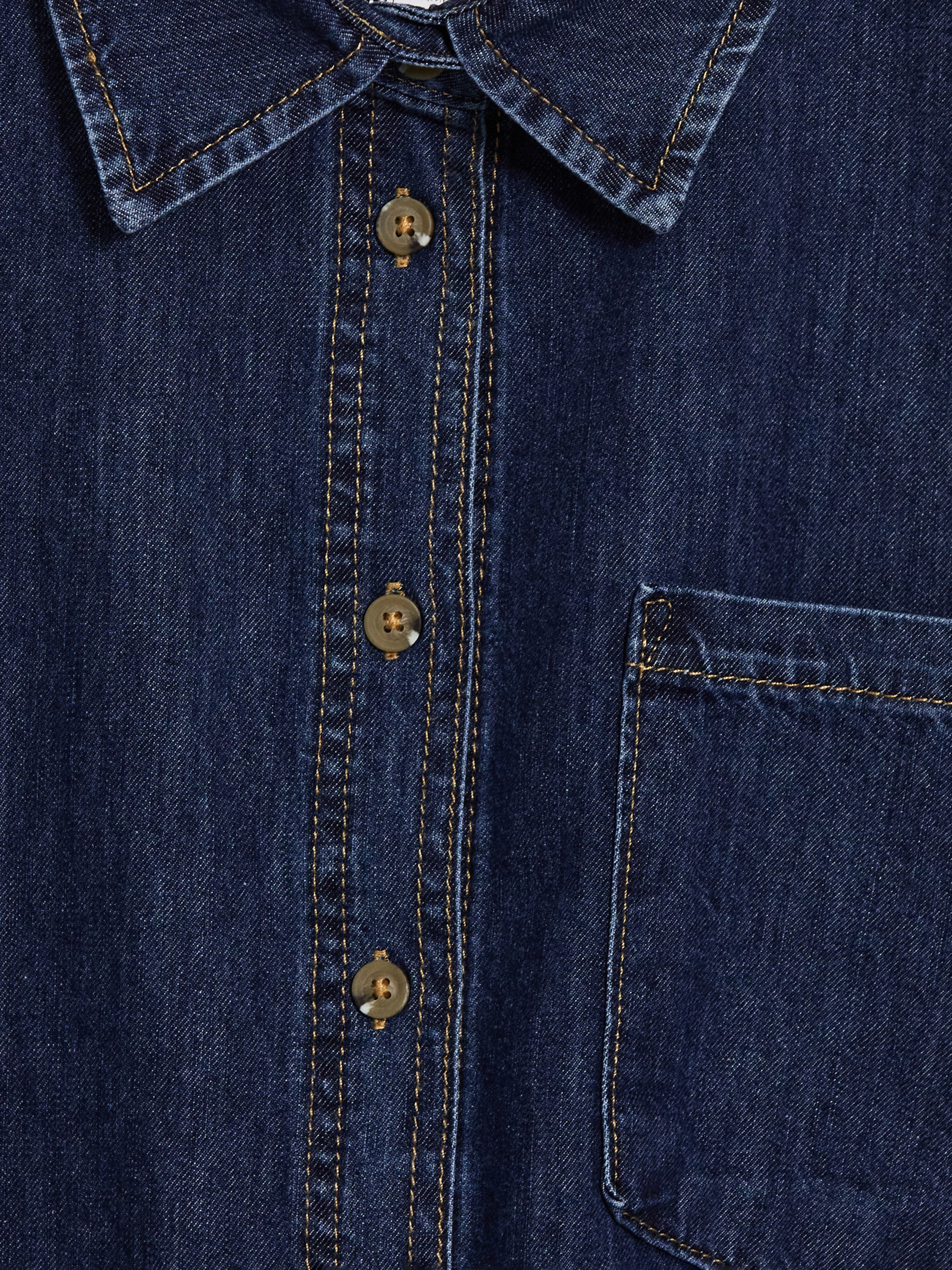 LCW Vision Oversize Kadın Jean Gömlek görsel 7