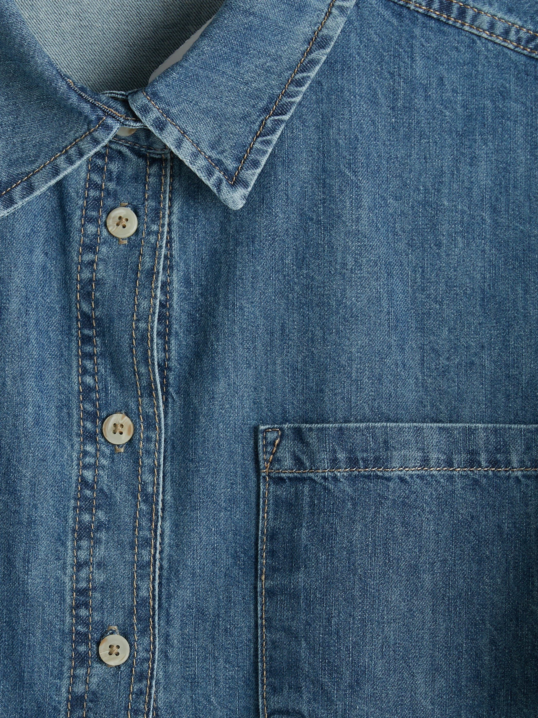 LCW Vision Oversize Kadın Jean Gömlek görsel 7