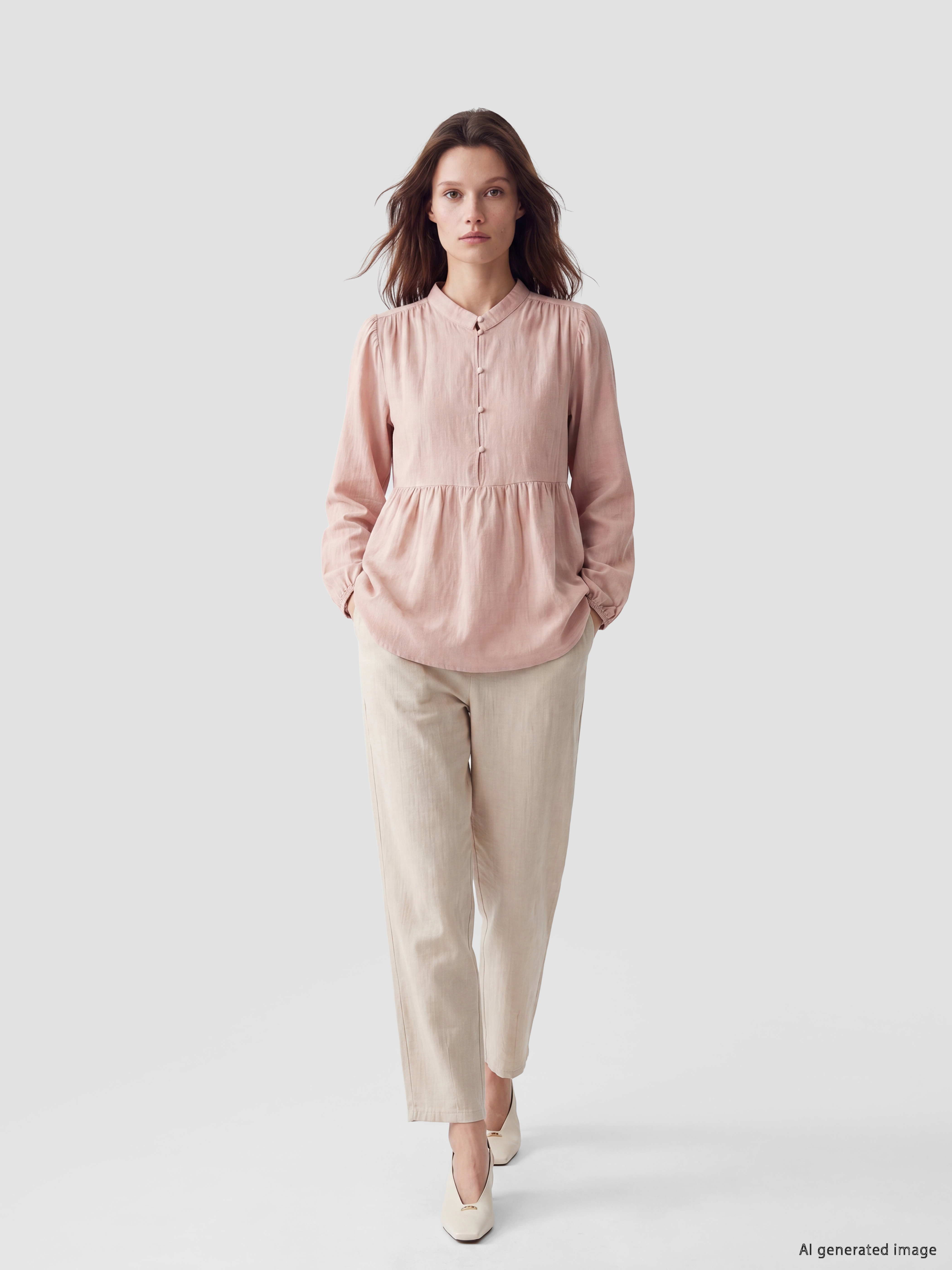 LCW Modest Beli Lastikli Kadın Müslin Pantolon