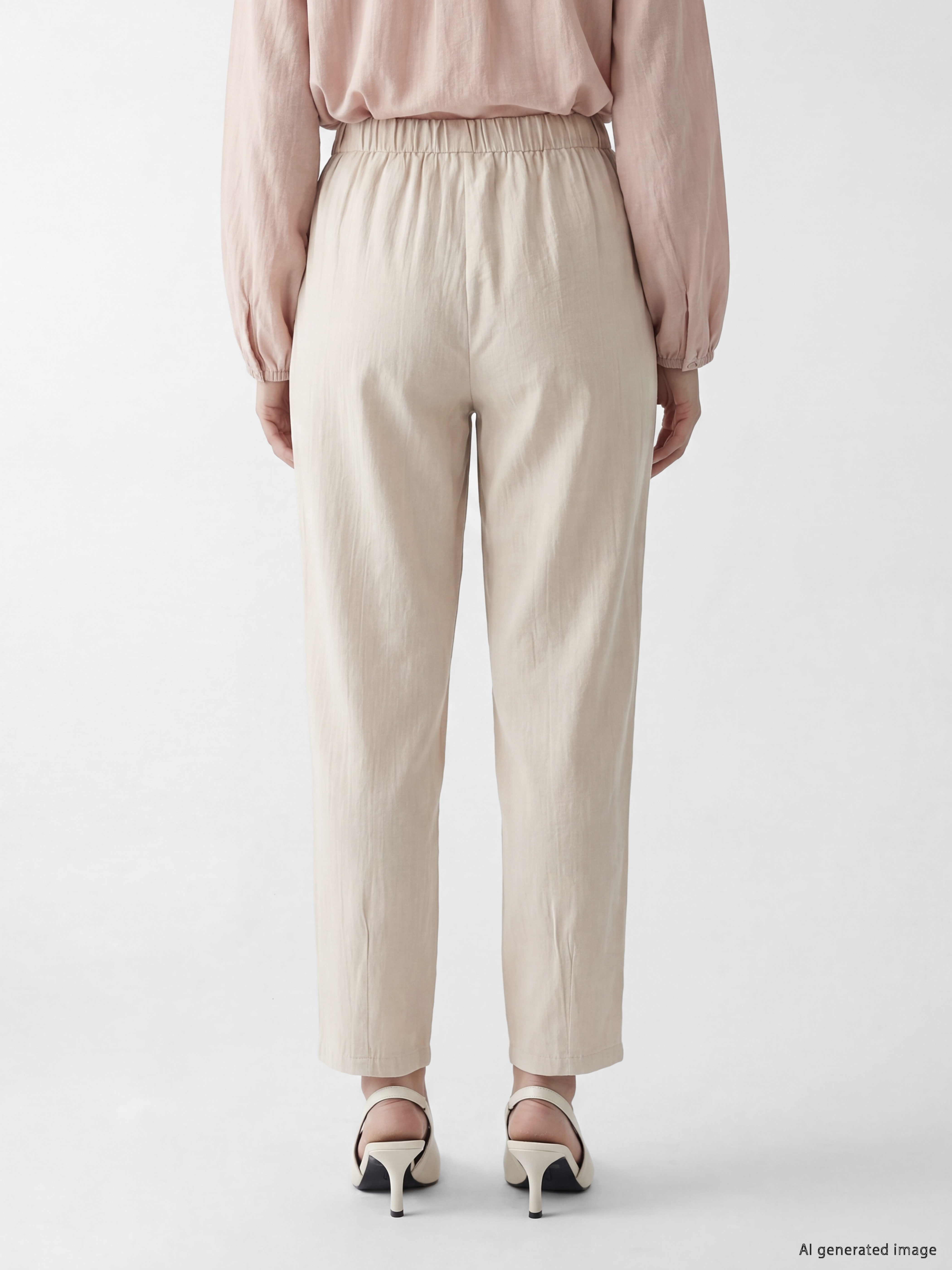 LCW Modest Beli Lastikli Kadın Müslin Pantolon görsel 4