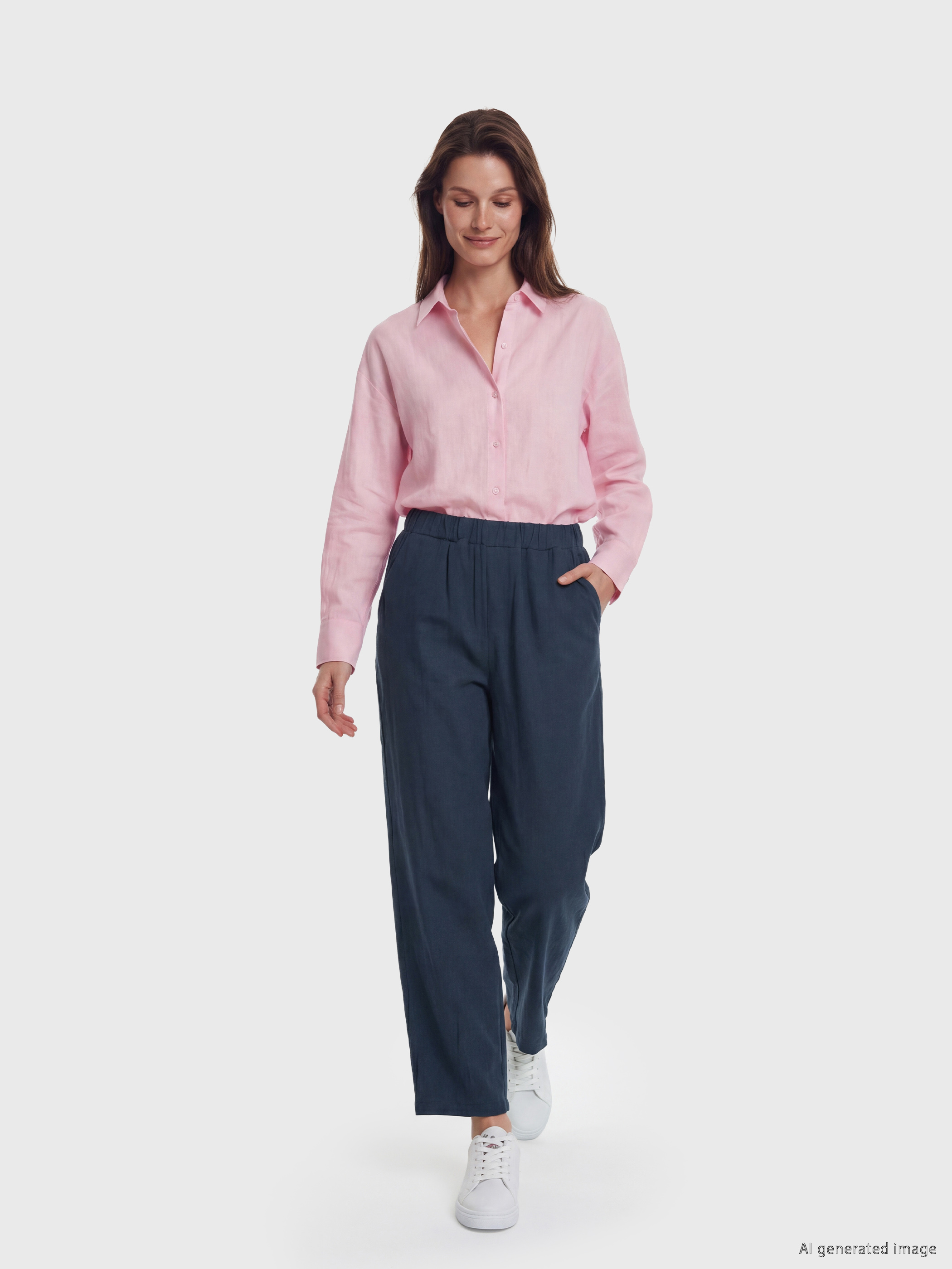 LCW Modest Beli Lastikli Kadın Müslin Pantolon