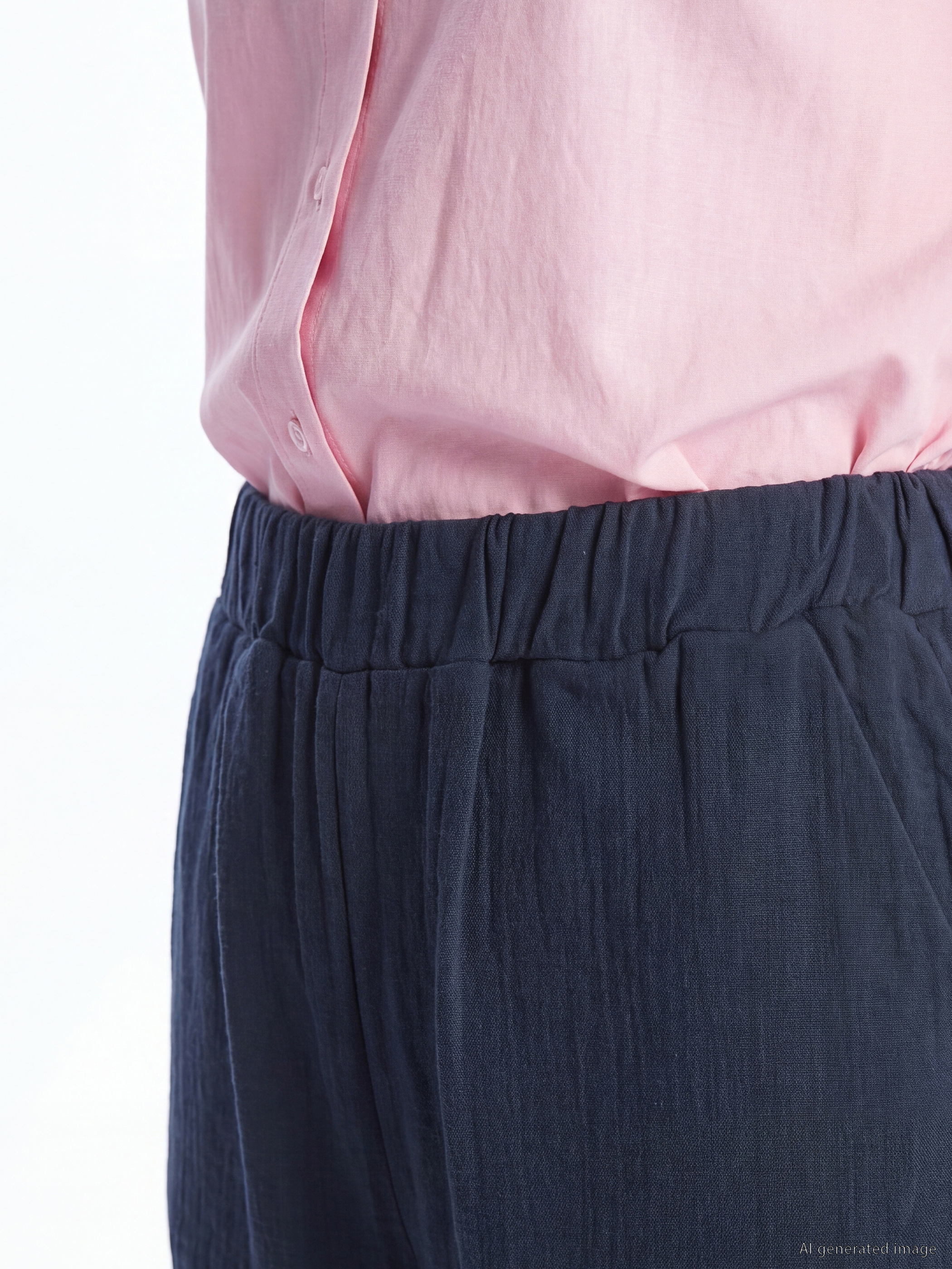 LCW Modest Beli Lastikli Kadın Müslin Pantolon görsel 3