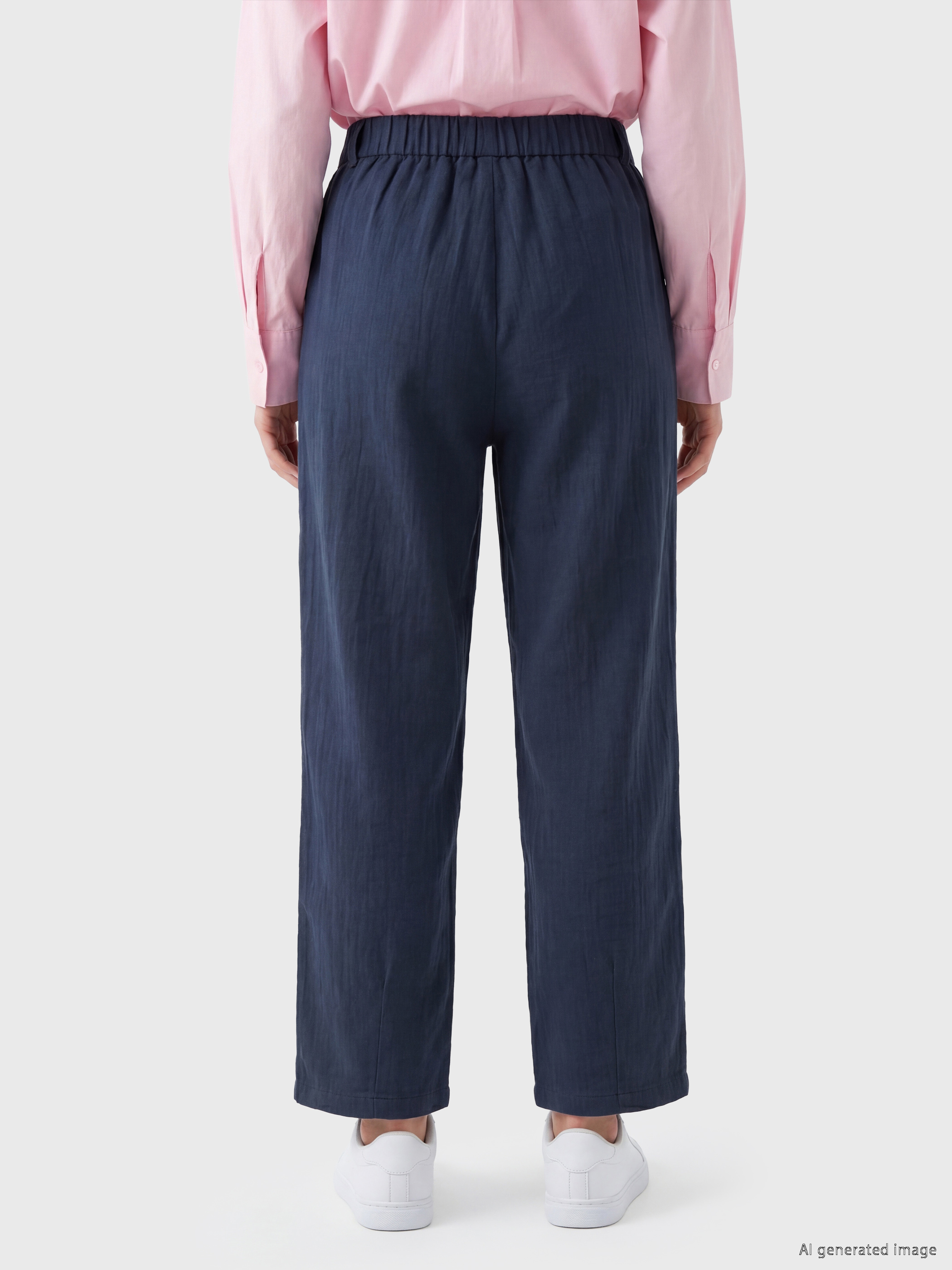 LCW Modest Beli Lastikli Kadın Müslin Pantolon görsel 4