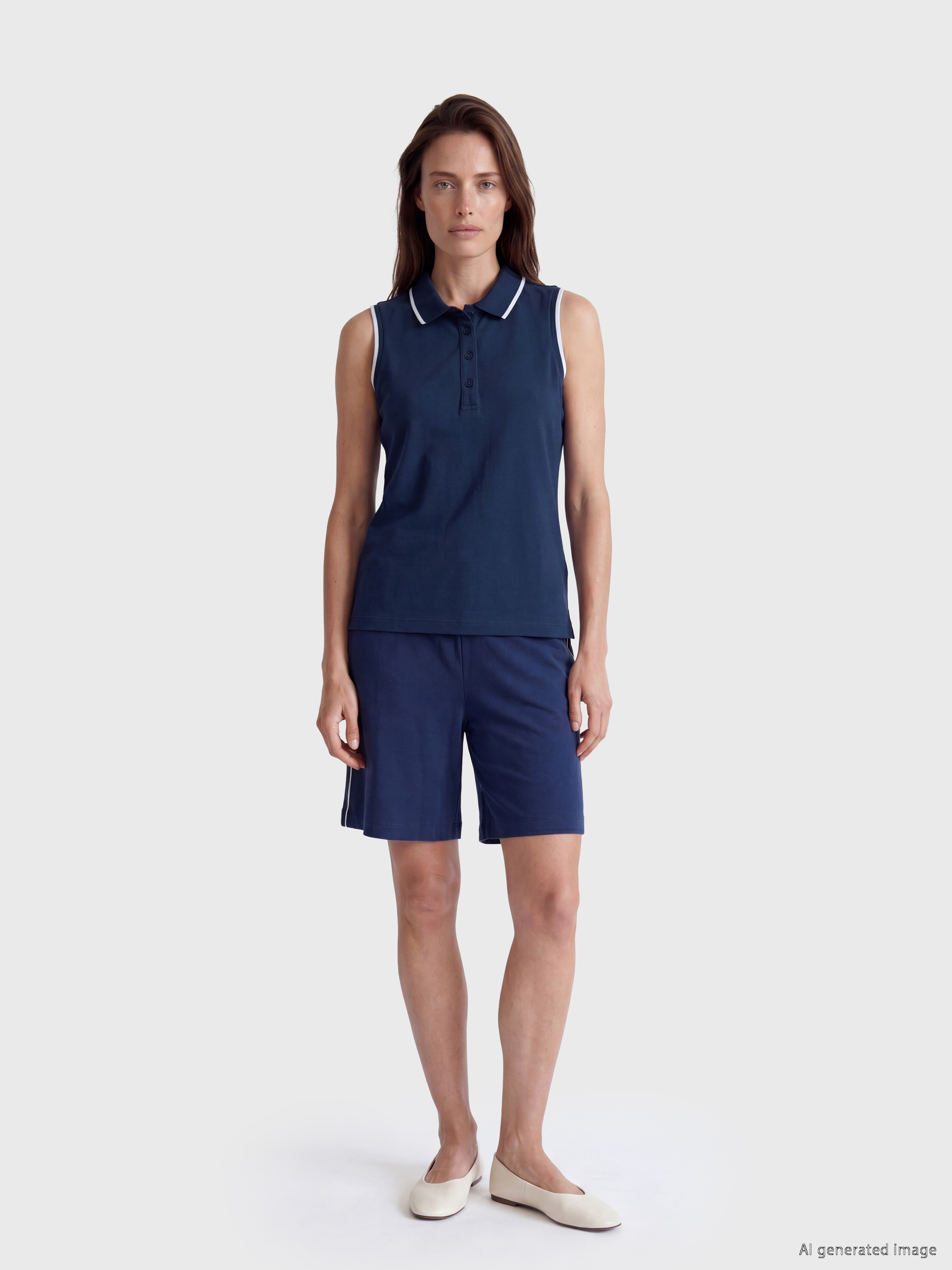 LCW EVERYDAY Polo Yaka Pike Kadın Atlet görsel 2