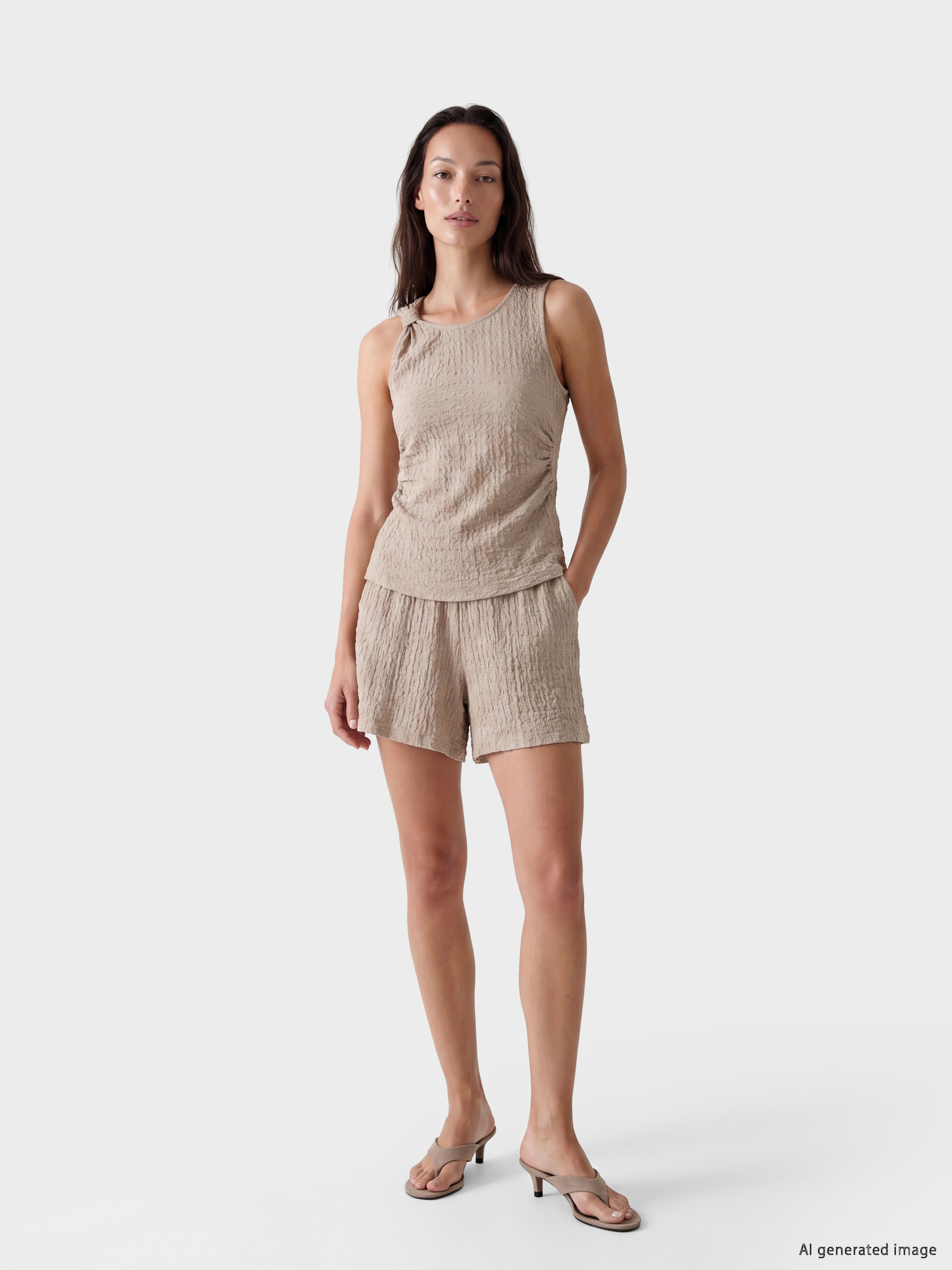 LCW EVERYDAY Regular Fit Beli Lastikli Bürümcük Kadın Şort