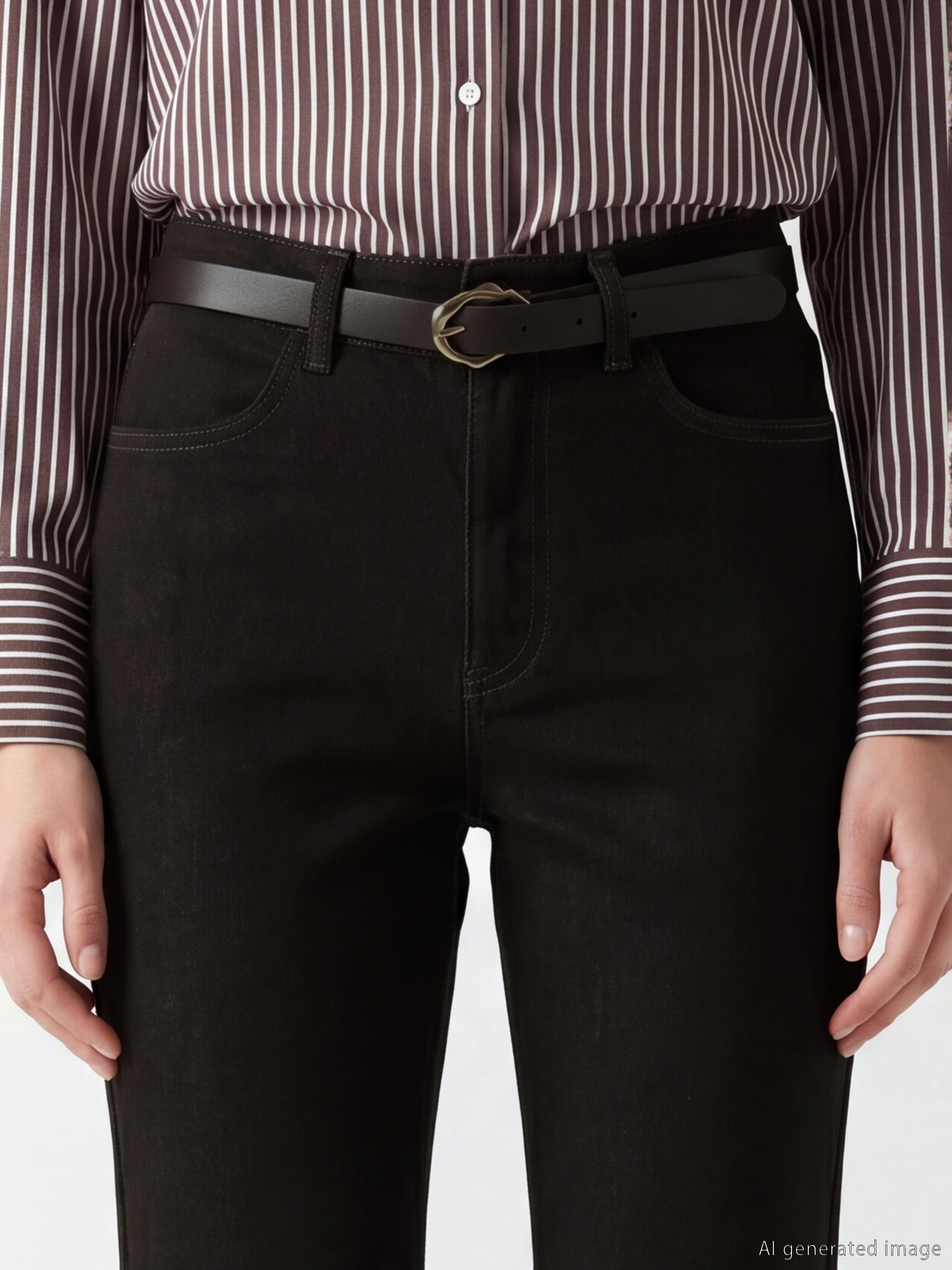 LCW Jeans Beli Kemerli Flare Kadın Jean Pantolon görsel 3