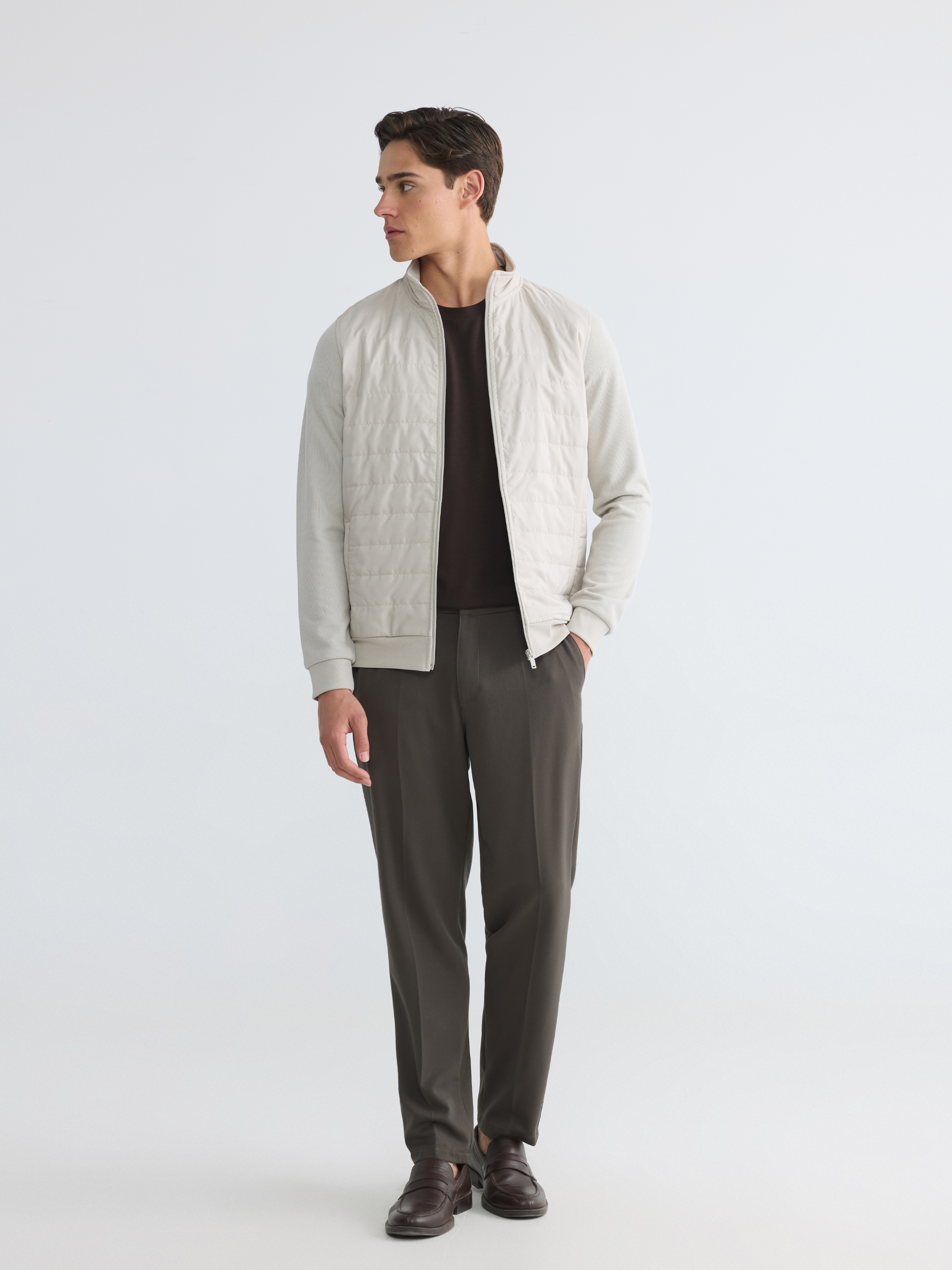 LCWAIKIKI Classic Dik Yaka Erkek Kapitone Fermuarlı Sweatshirt görsel 2