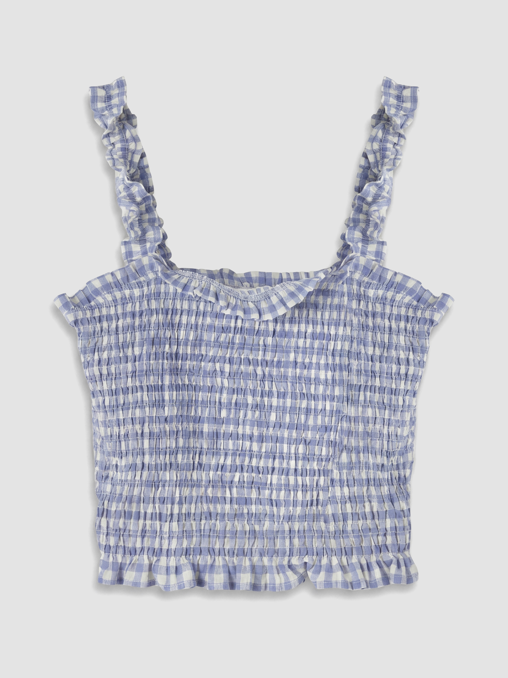 XSIDE Kare Yaka Gipe Detaylı Fırfırlı Crop Bluz görsel 6