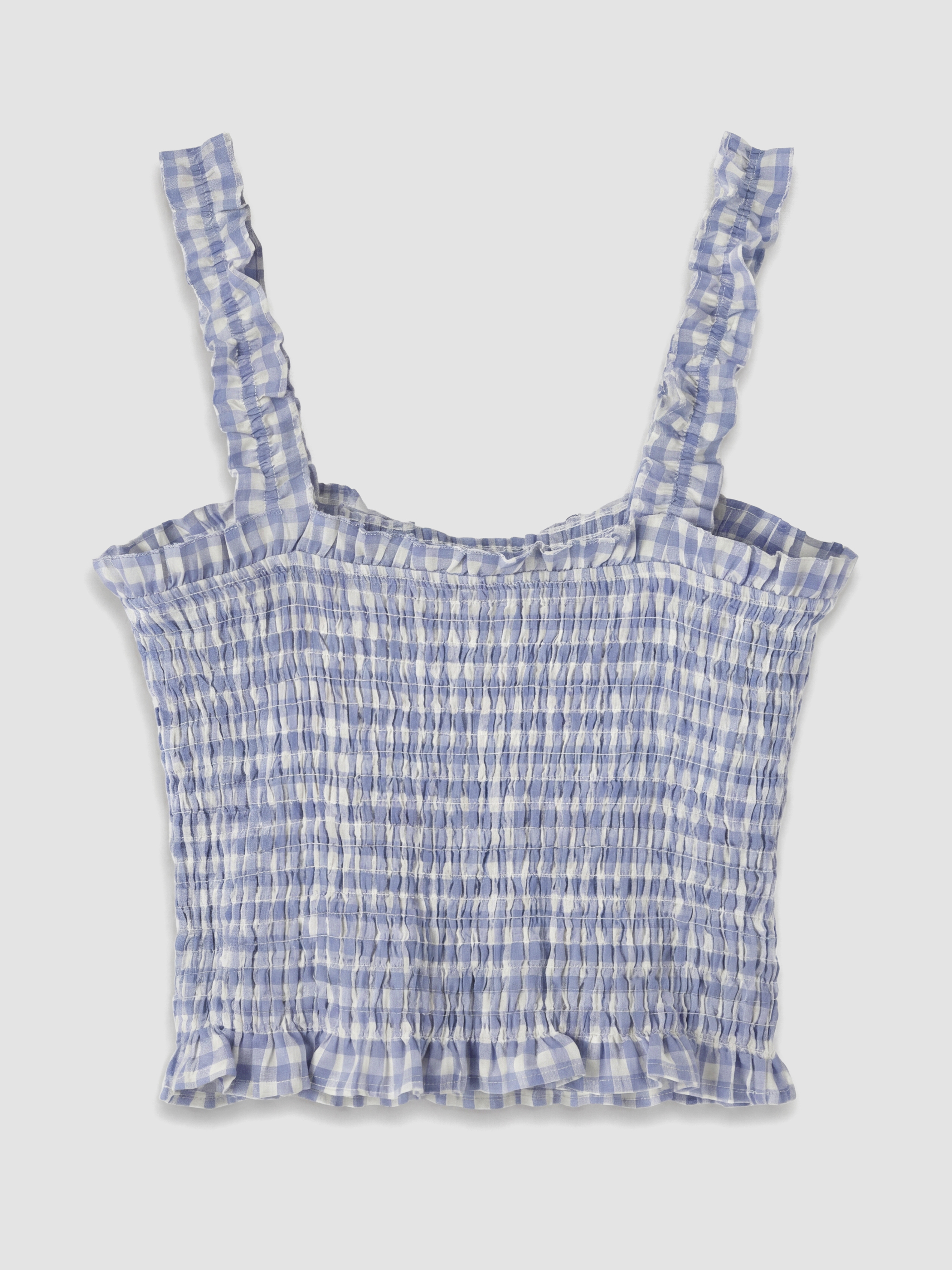 XSIDE Kare Yaka Gipe Detaylı Fırfırlı Crop Bluz görsel 8