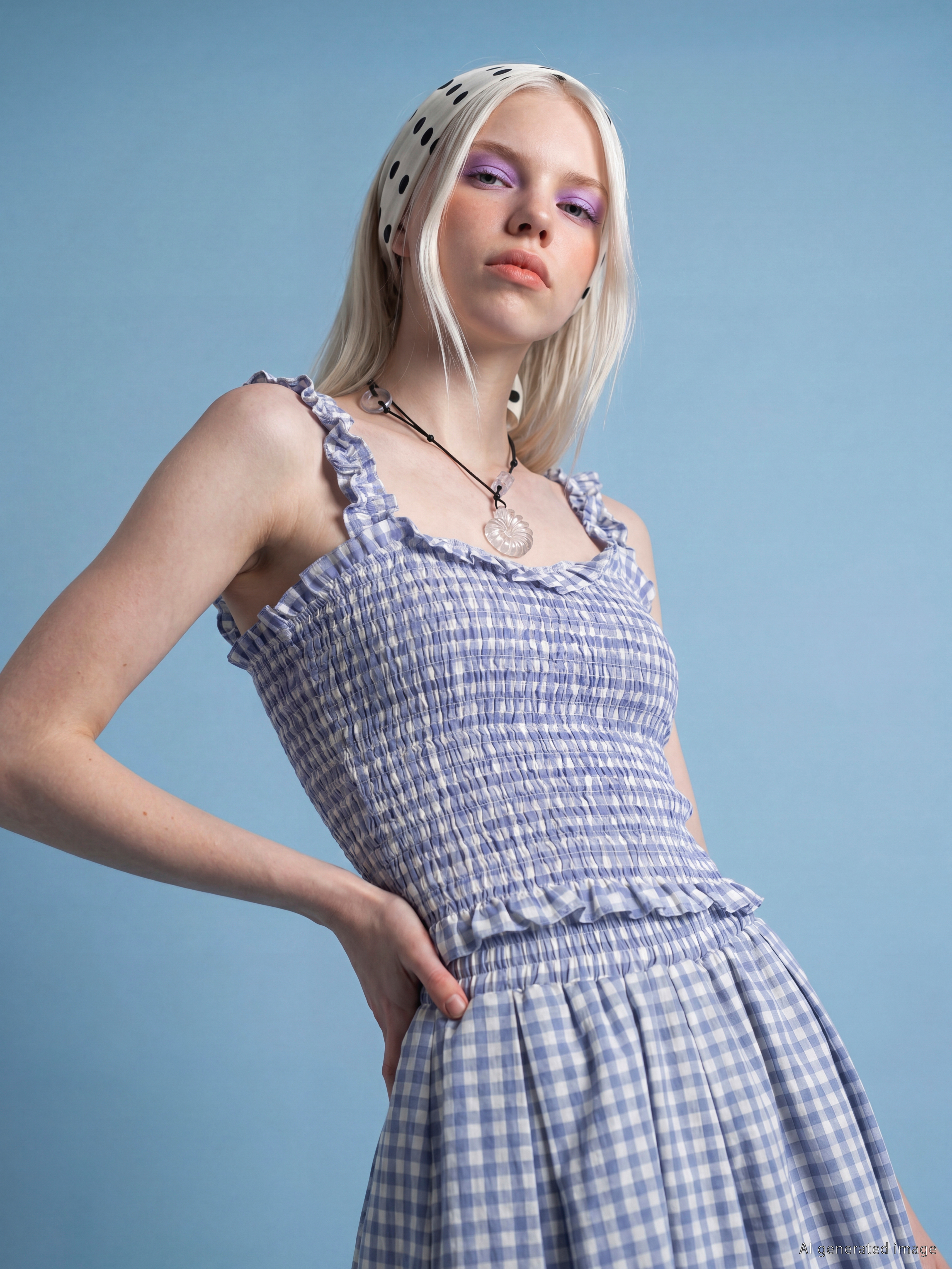 XSIDE Kare Yaka Gipe Detaylı Fırfırlı Crop Bluz