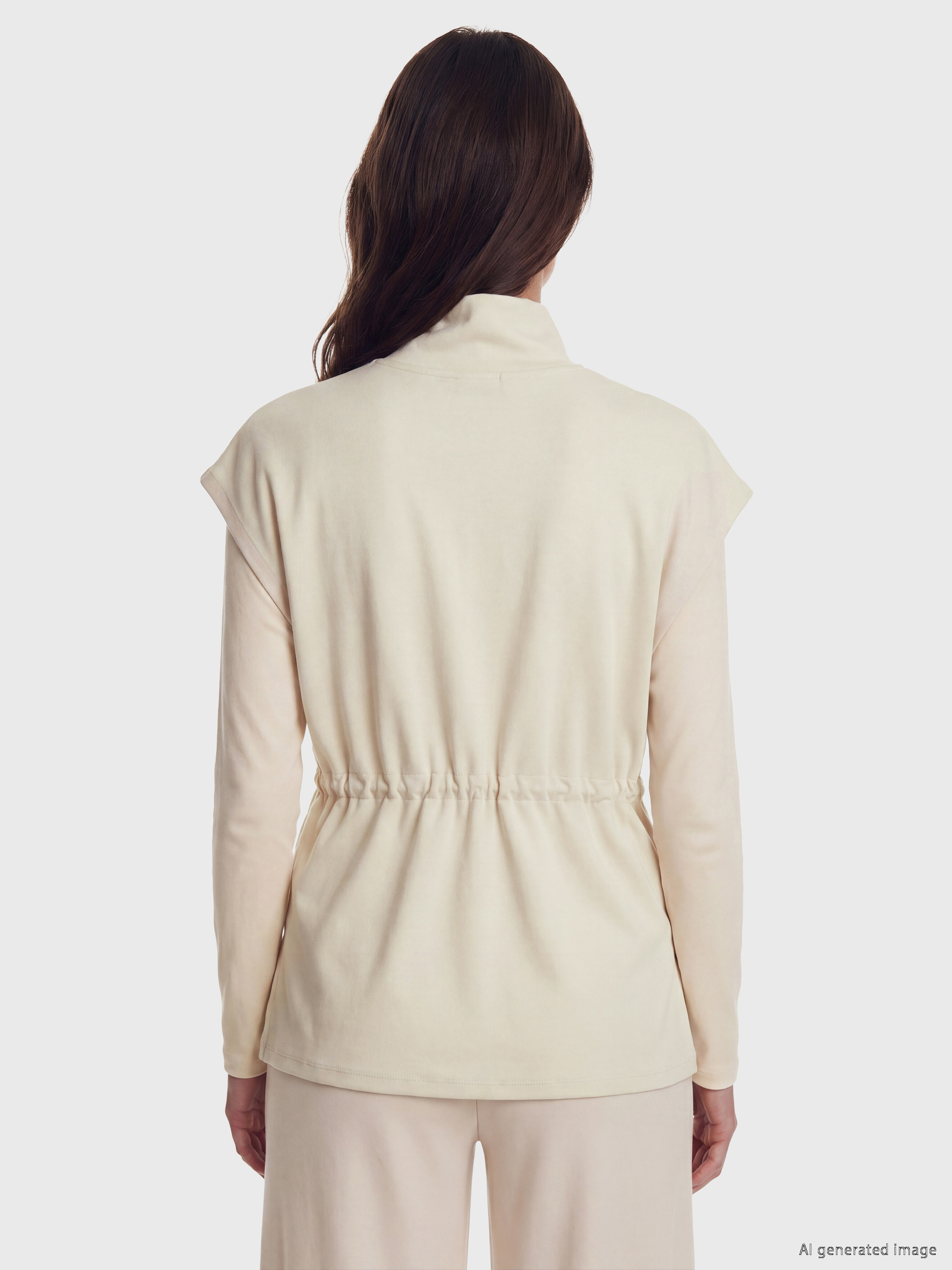 LCW Modest Dik Yaka Taşlı Soft Touch Kadın Yelek görsel 8