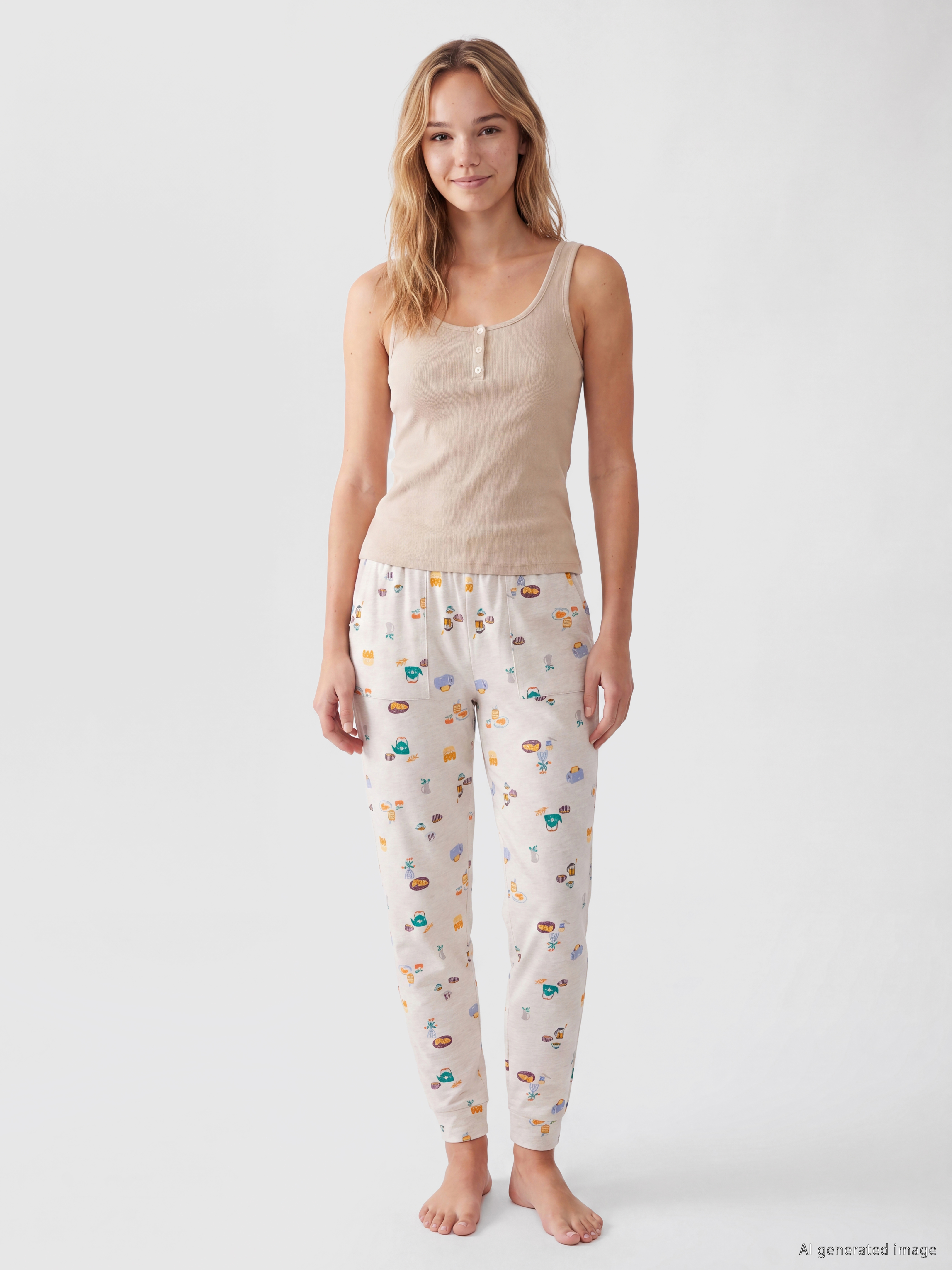 LCW DREAM U Yaka Kadın Pijama Üstü görsel 2