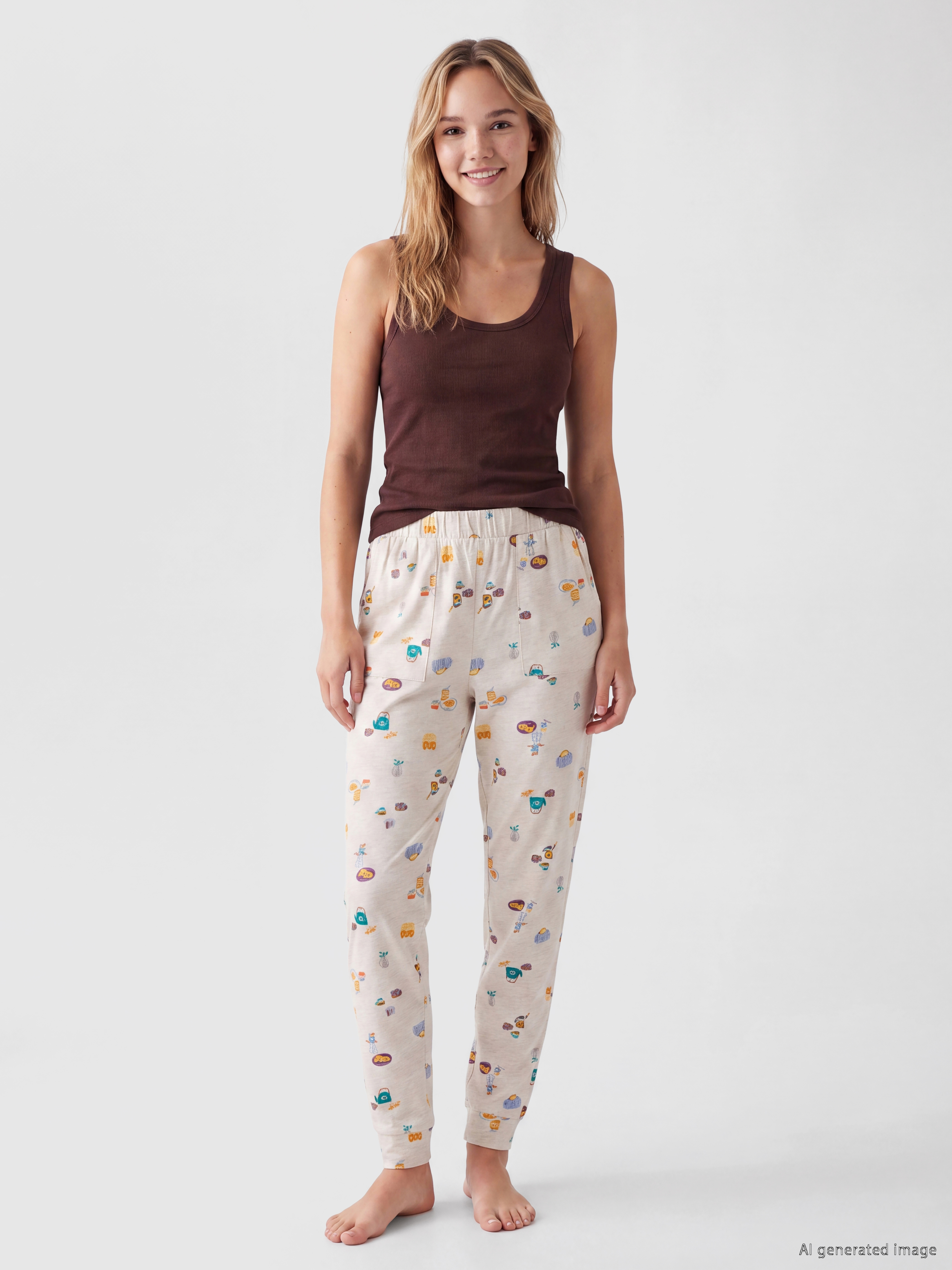 LCW DREAM U Yaka Kadın Pijama Üstü görsel 2