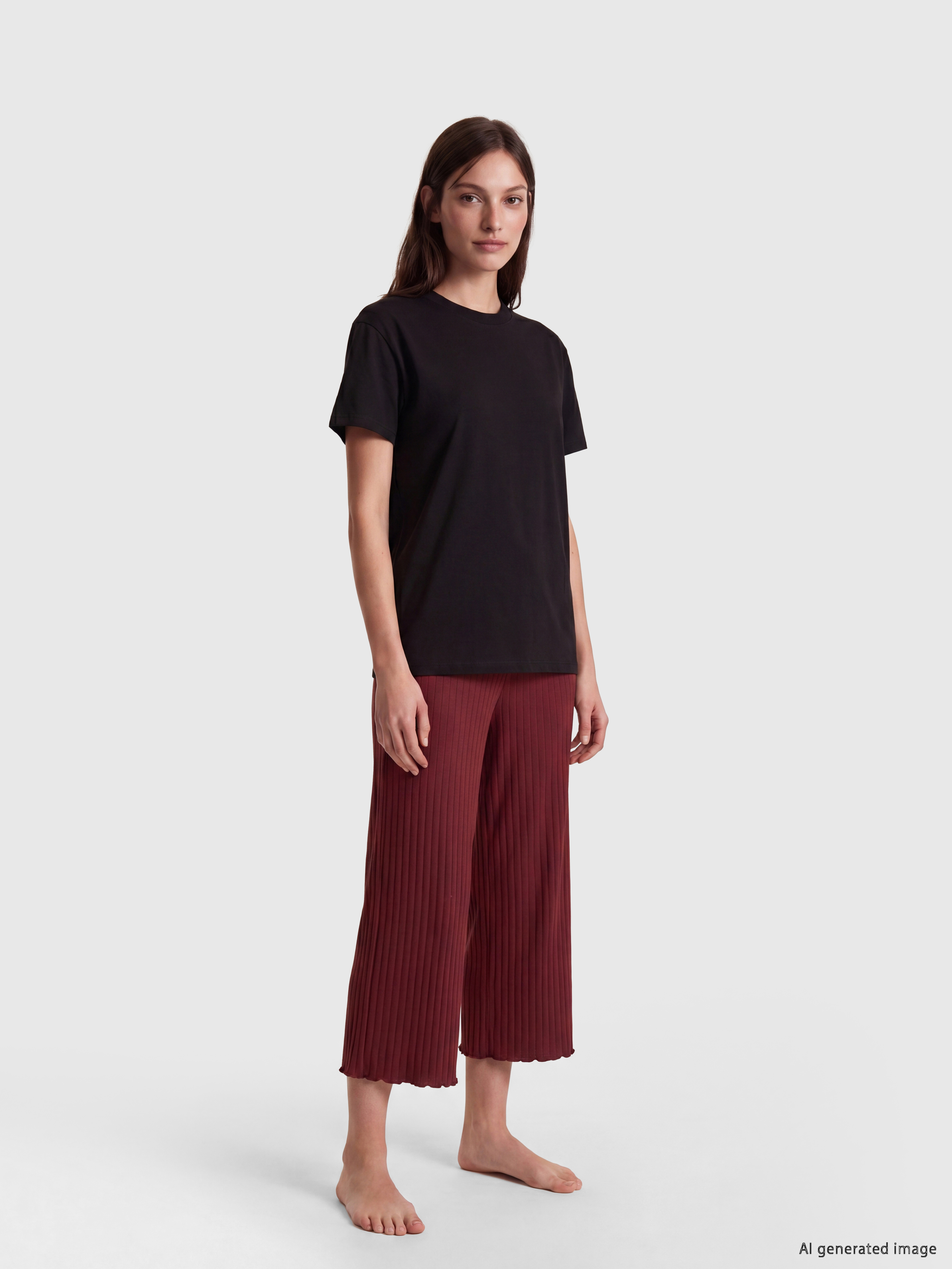 LCW DREAM Geniş Paça Kadın Fitilli Kapri Pijama Altı