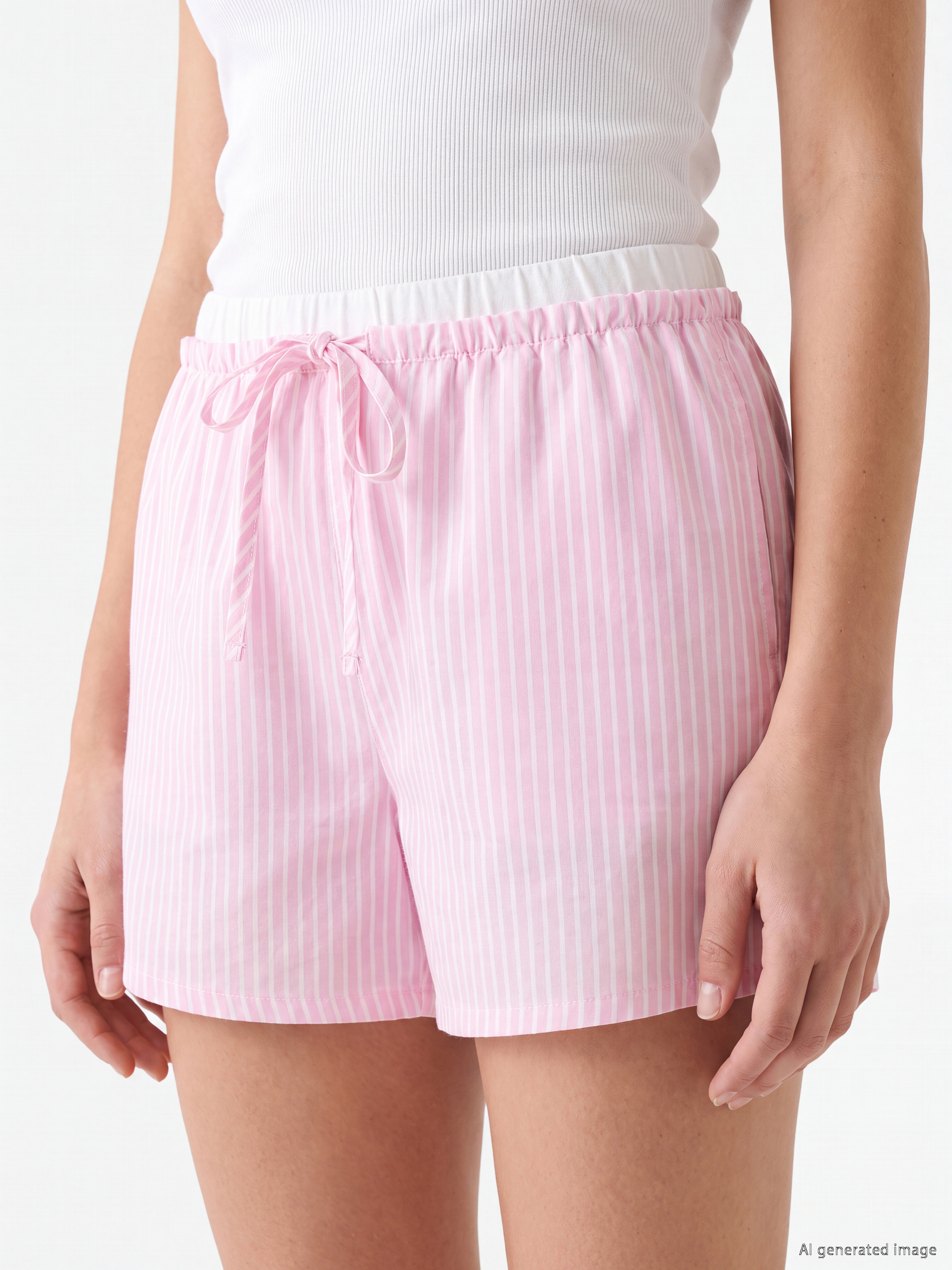 LCW DREAM Çizgili Kadın Şort Pijama Altı görsel 3