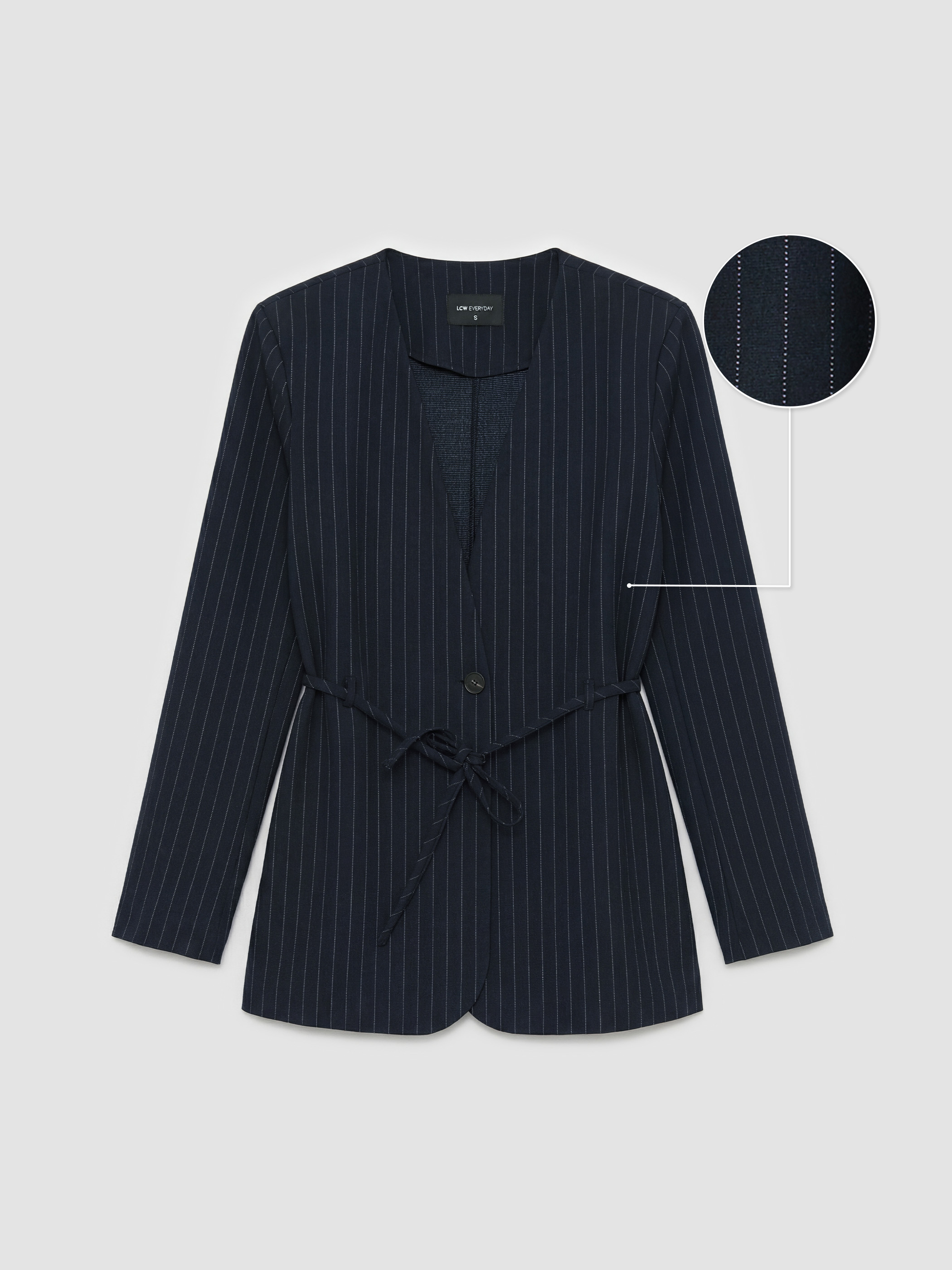 LCW EVERYDAY Çizgili Kadın Blazer Ceket görsel 5