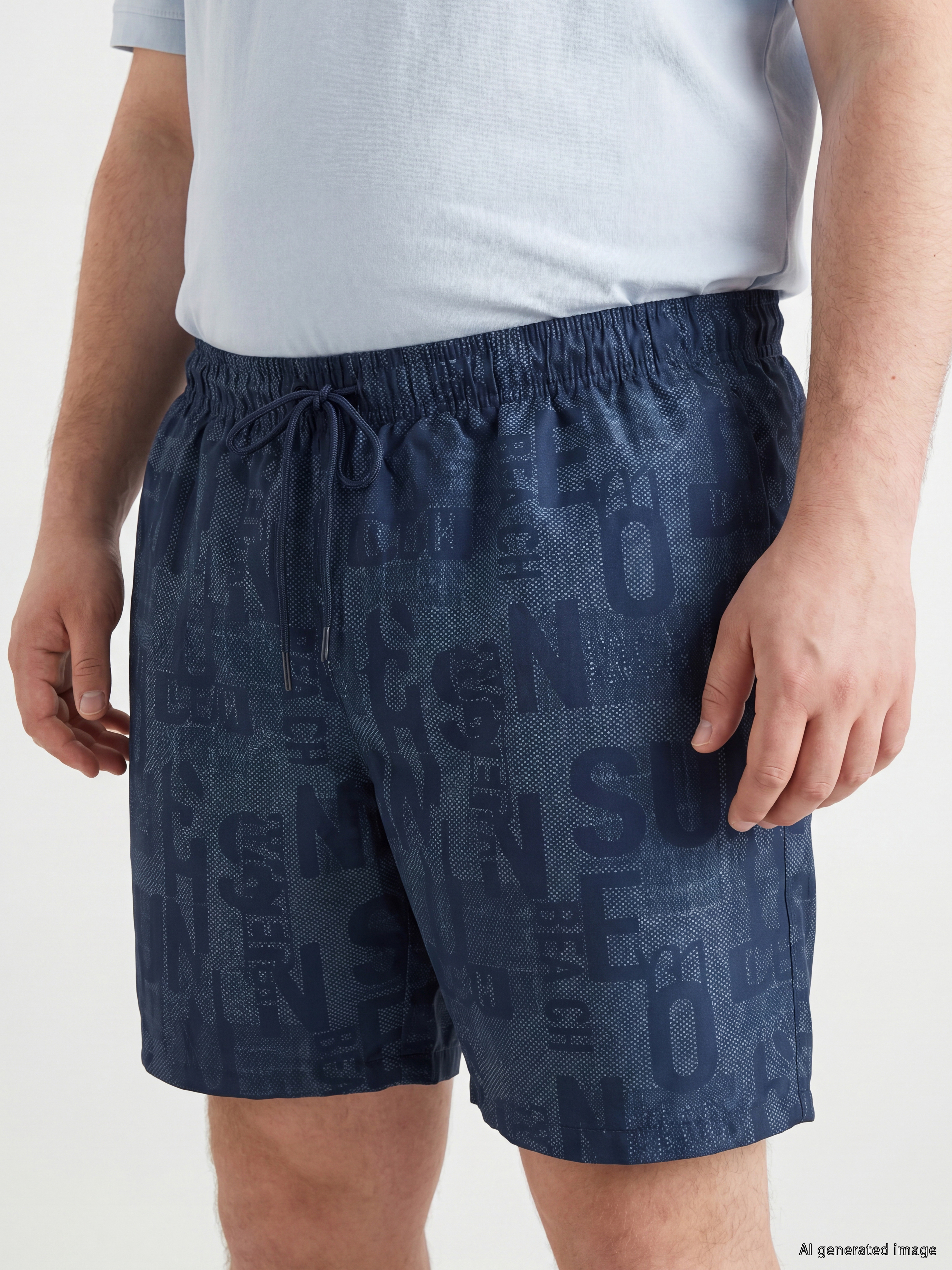 LCW SWIMWEAR Kısa Boy Yazı Baskılı Erkek Deniz Şortu görsel 3