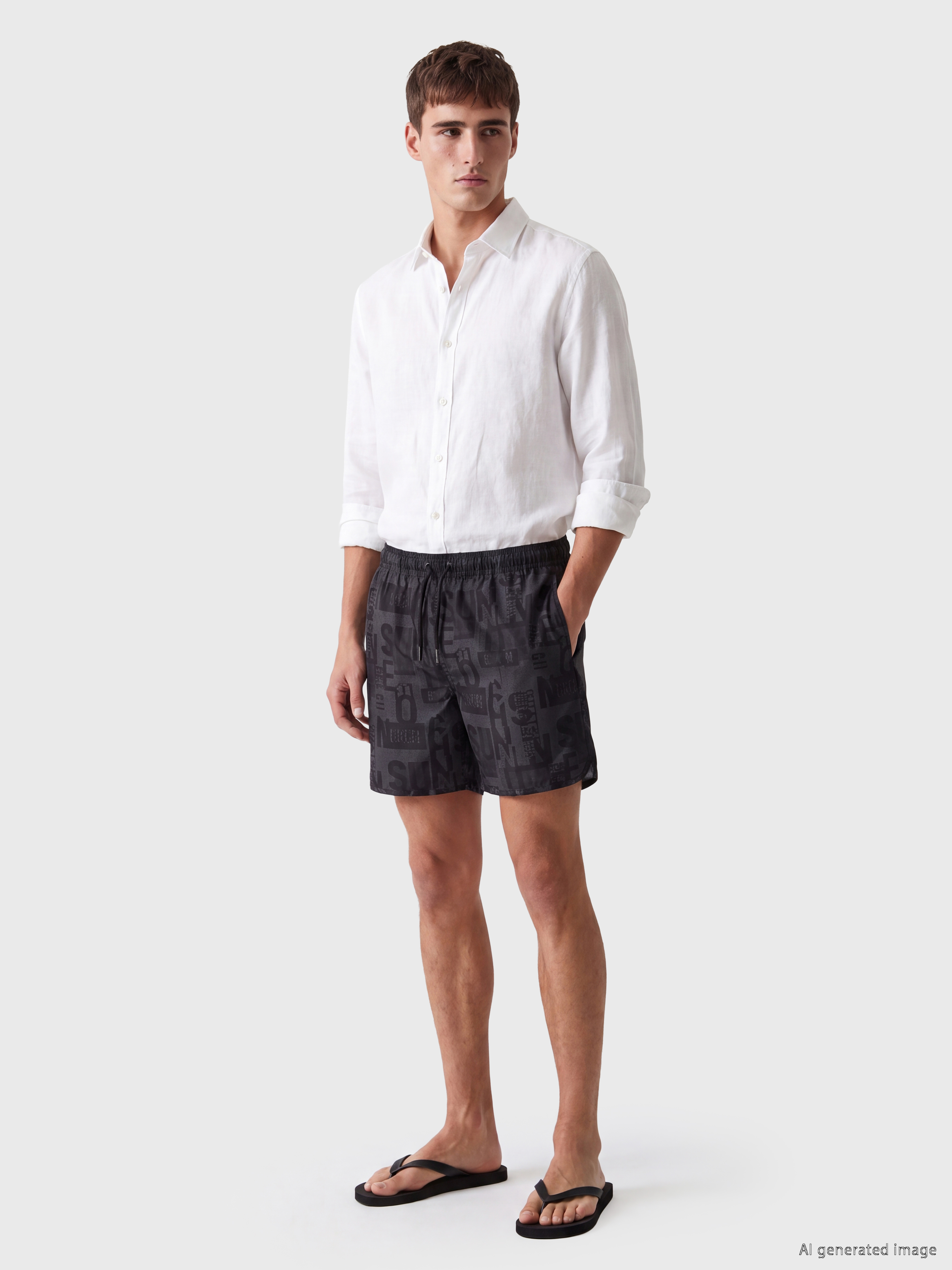 LCW SWIMWEAR Kısa Boy Desenli Erkek Deniz Şortu