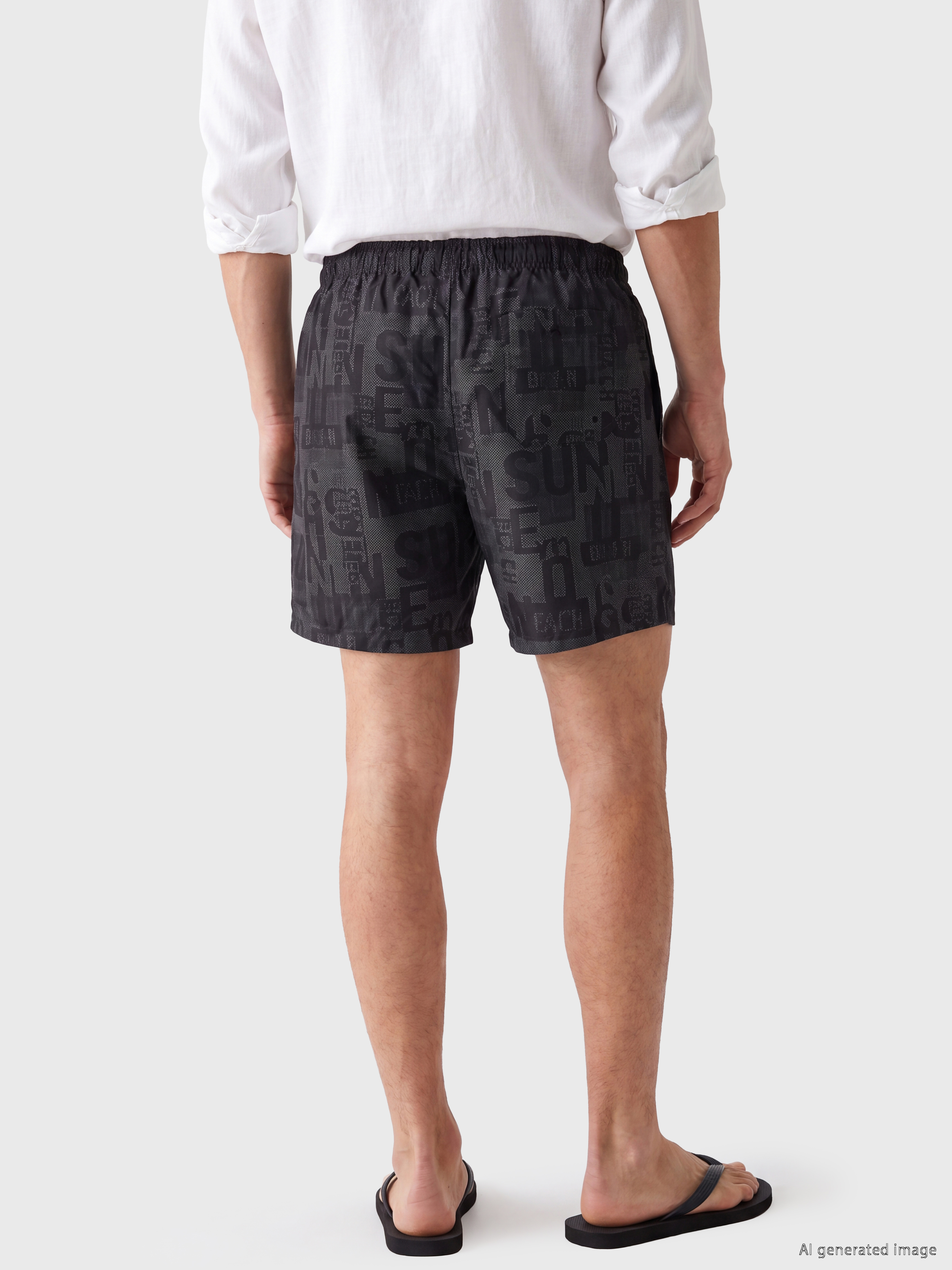 LCW SWIMWEAR Kısa Boy Desenli Erkek Deniz Şortu görsel 2