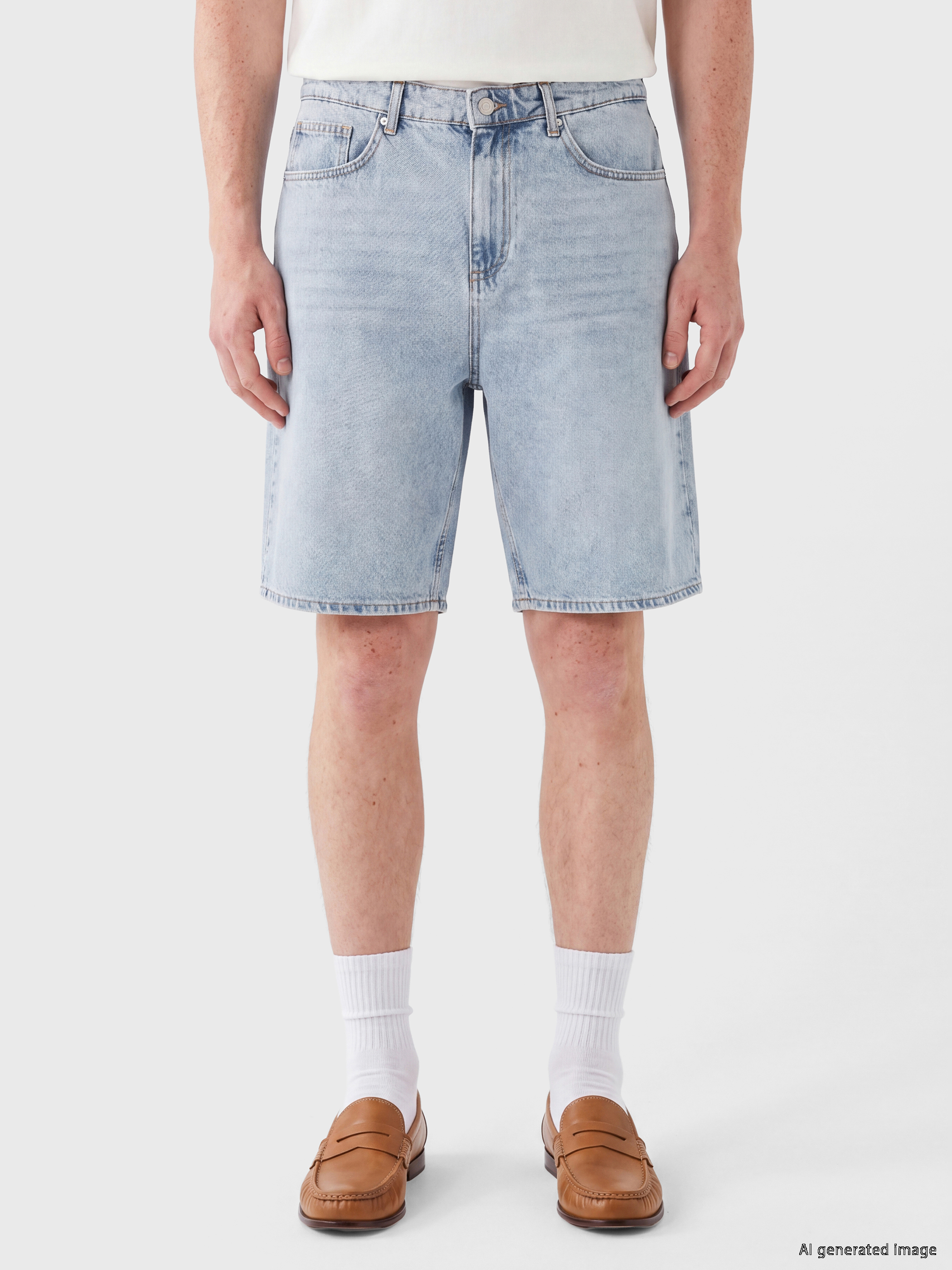 XSIDE Loose Fit Erkek Jean Şort görsel 2