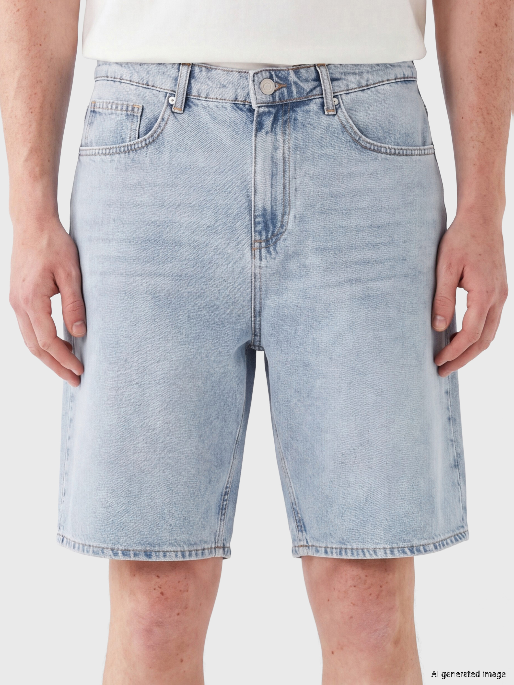 XSIDE Loose Fit Erkek Jean Şort görsel 3