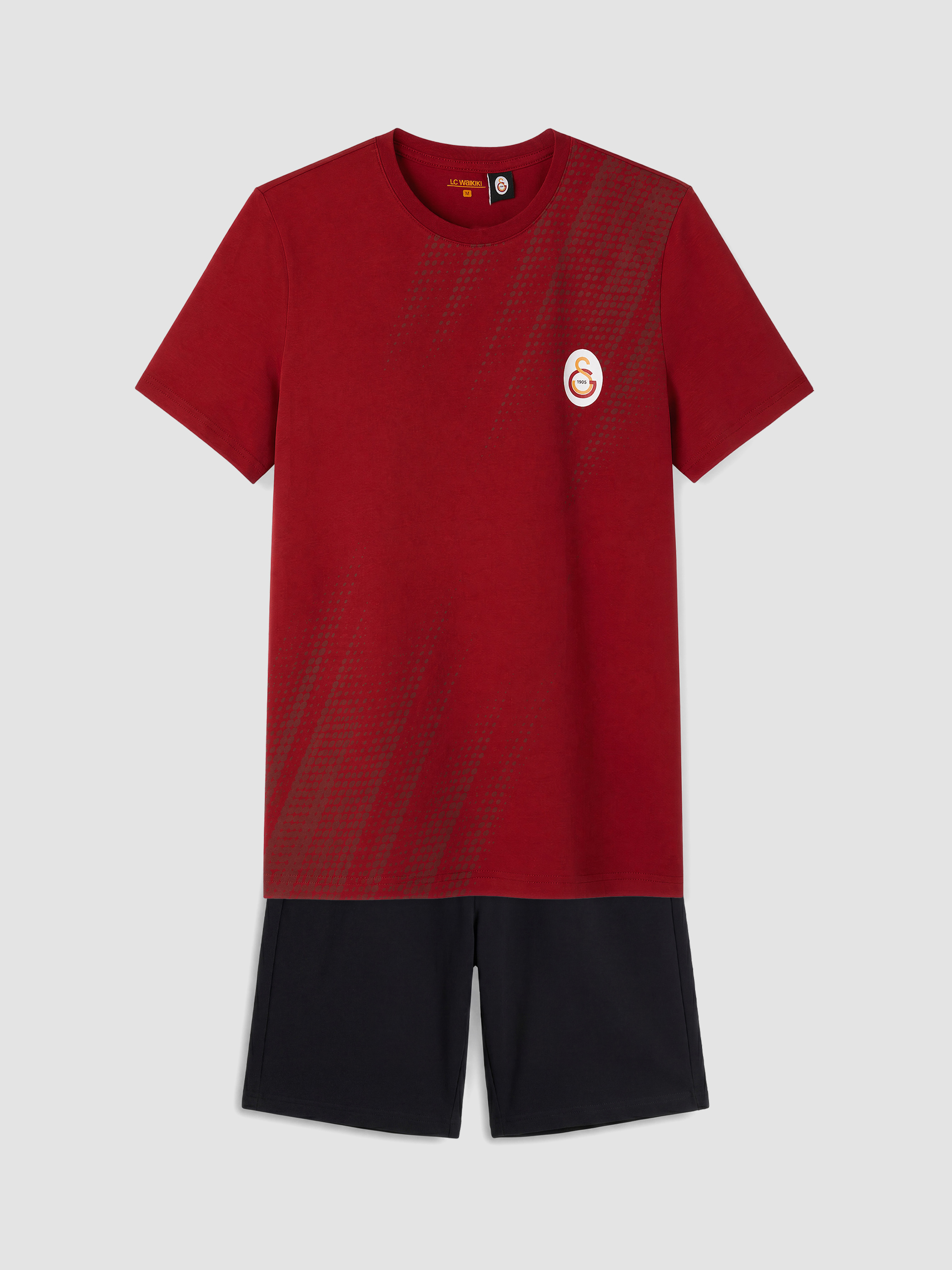 LC WAIKIKI Galatasaray Baskılı Erkek Şortlu Pijama Takımı görsel 5