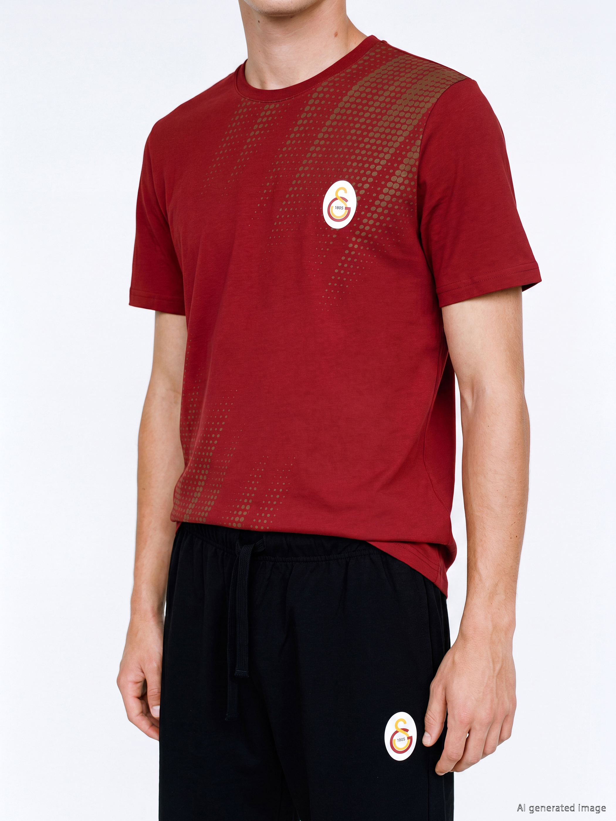 LC WAIKIKI Galatasaray Baskılı Erkek Şortlu Pijama Takımı görsel 3