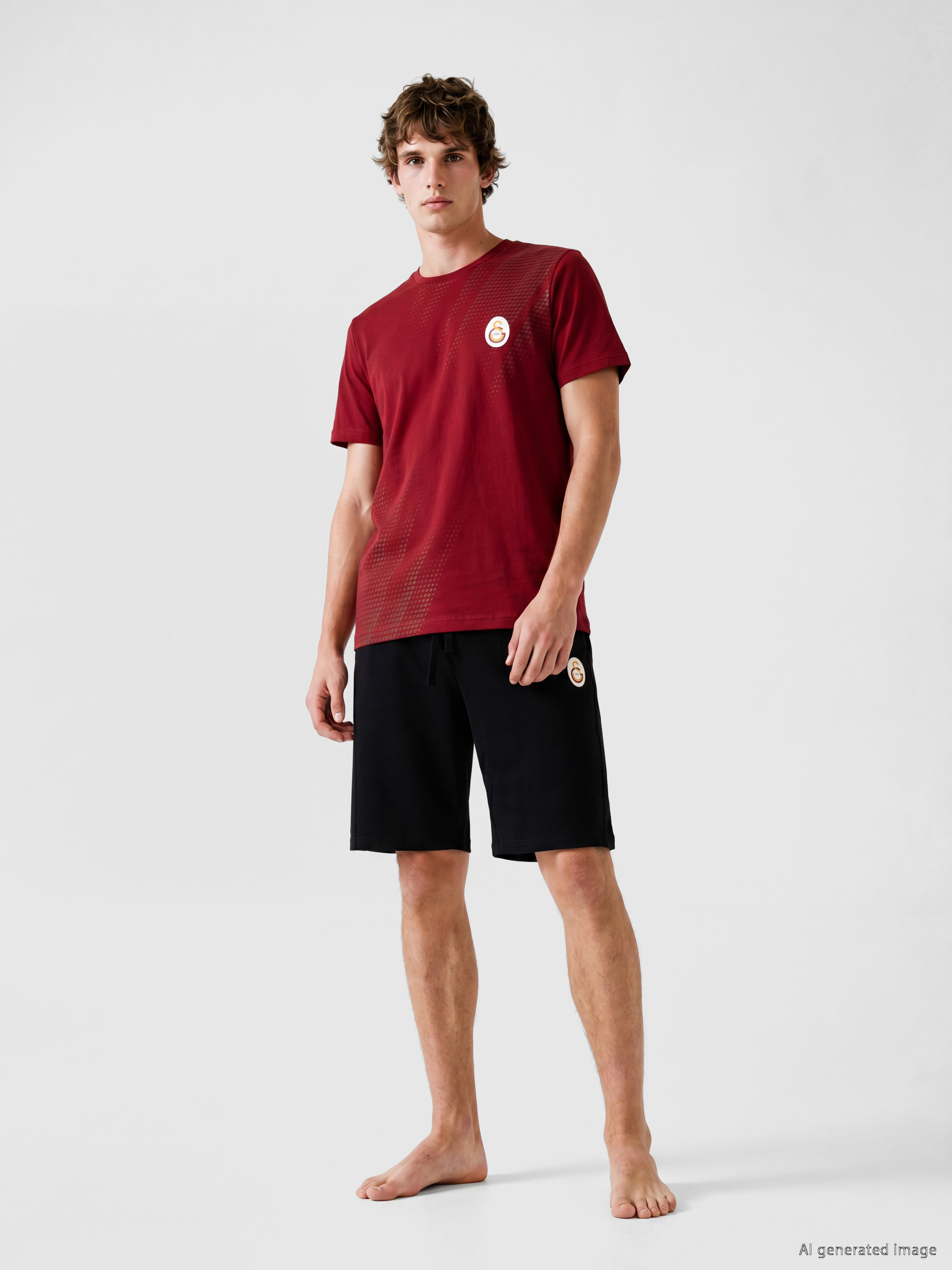LC WAIKIKI Galatasaray Baskılı Erkek Şortlu Pijama Takımı