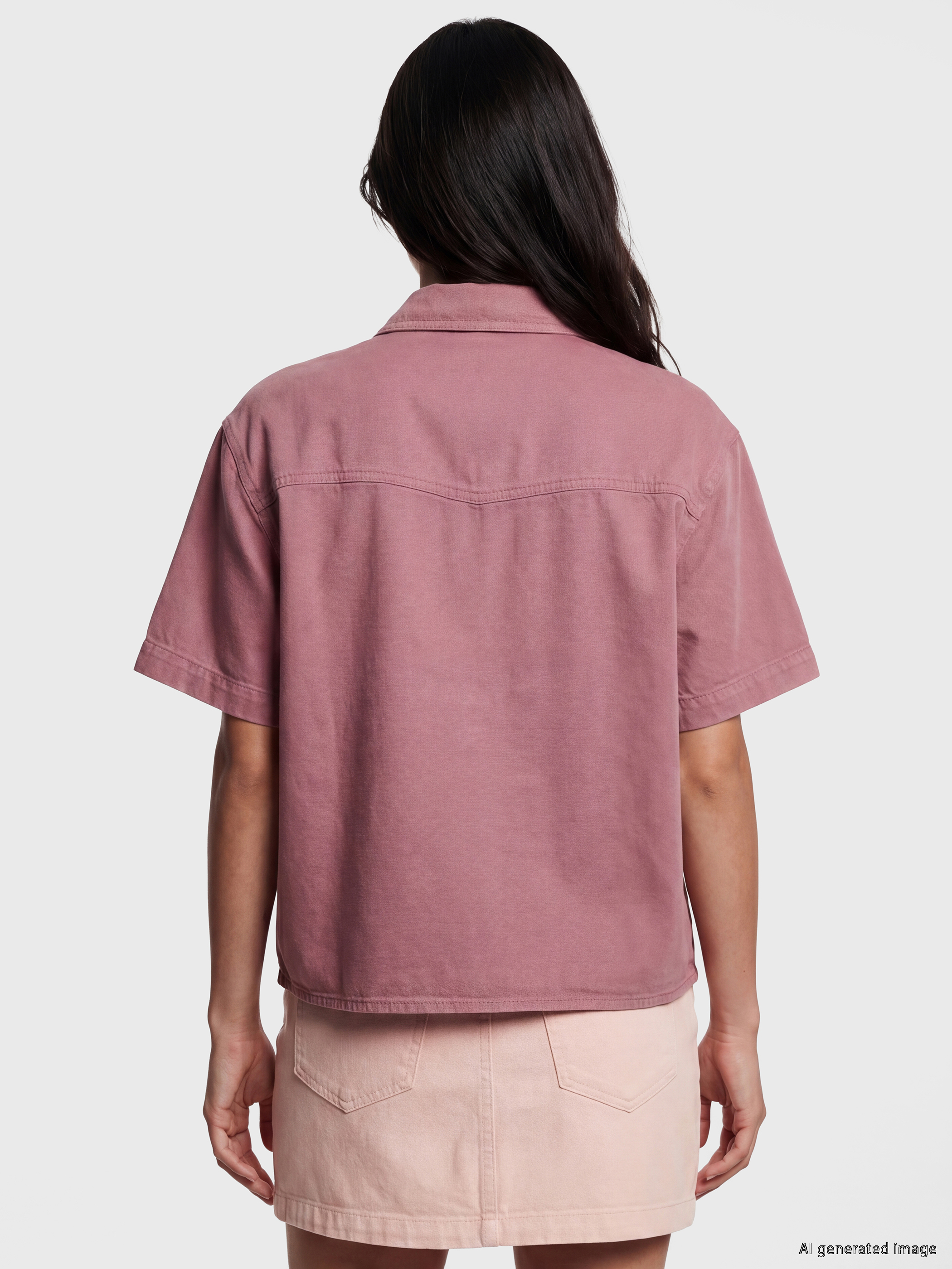 LCW Vision Cepli Oversize Kadın Jean Gömlek görsel 4