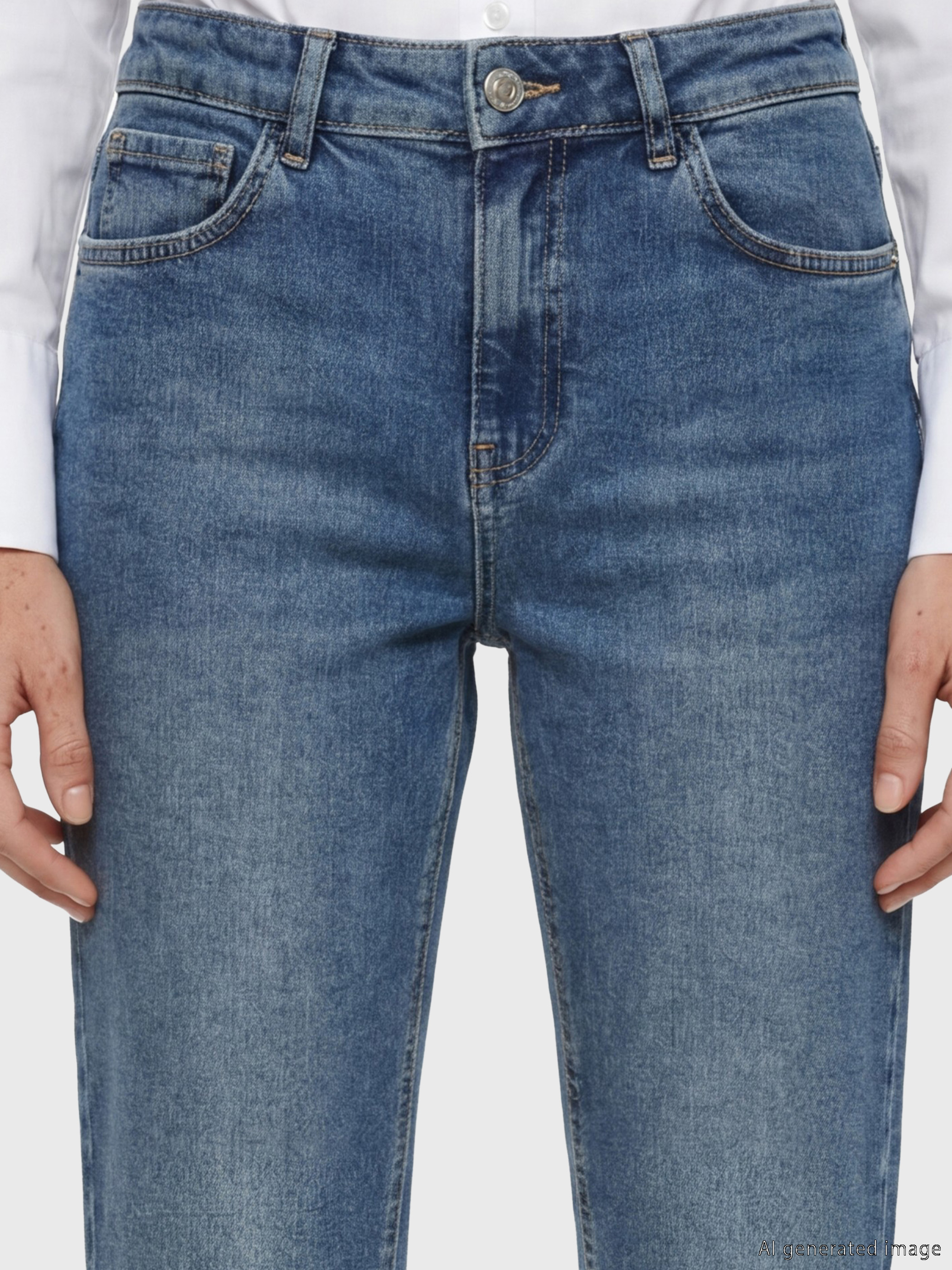 LCW Jeans Dar Fit Kadın Jean Kapri görsel 3