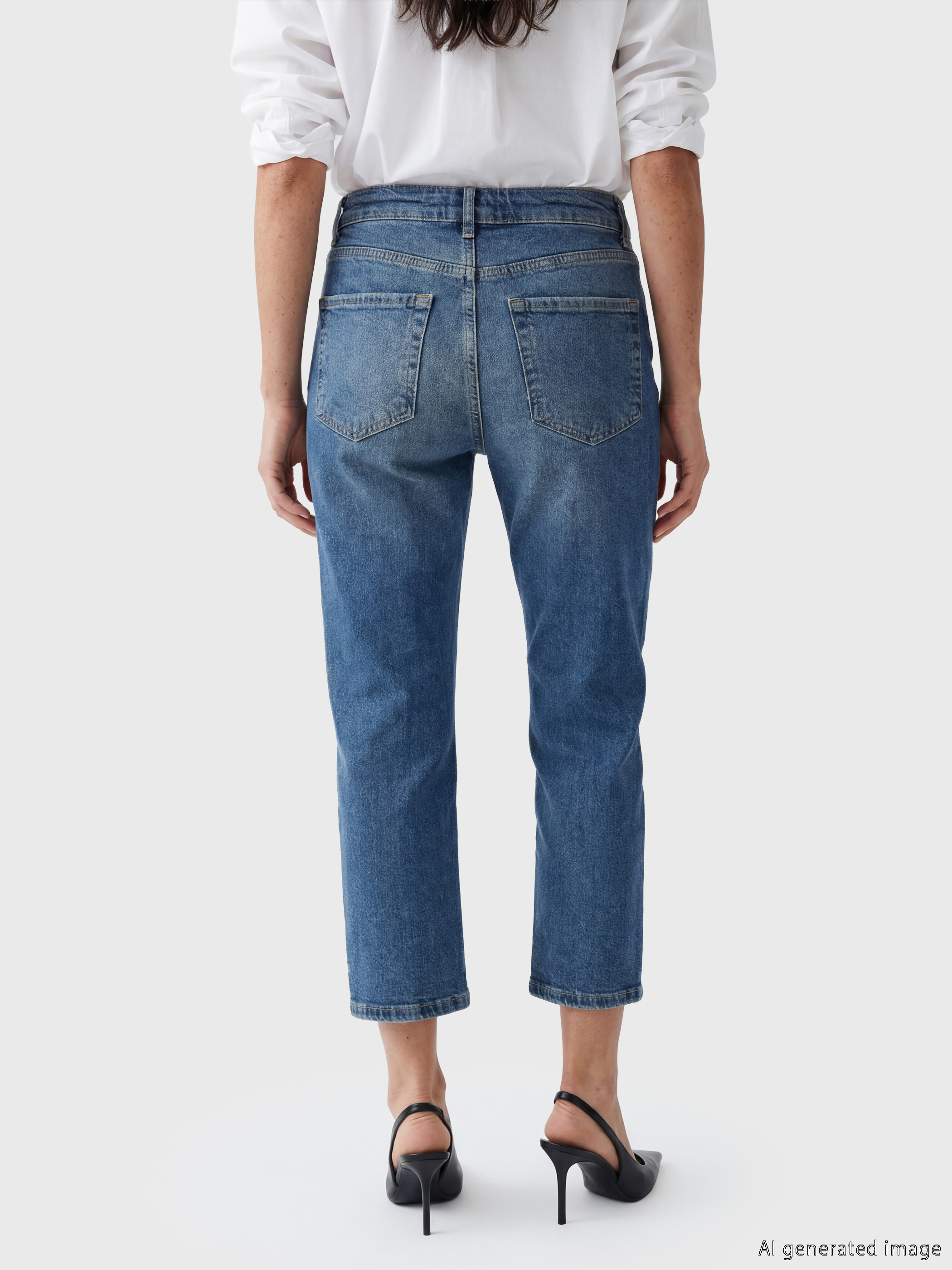 LCW Jeans Dar Fit Kadın Jean Kapri görsel 4