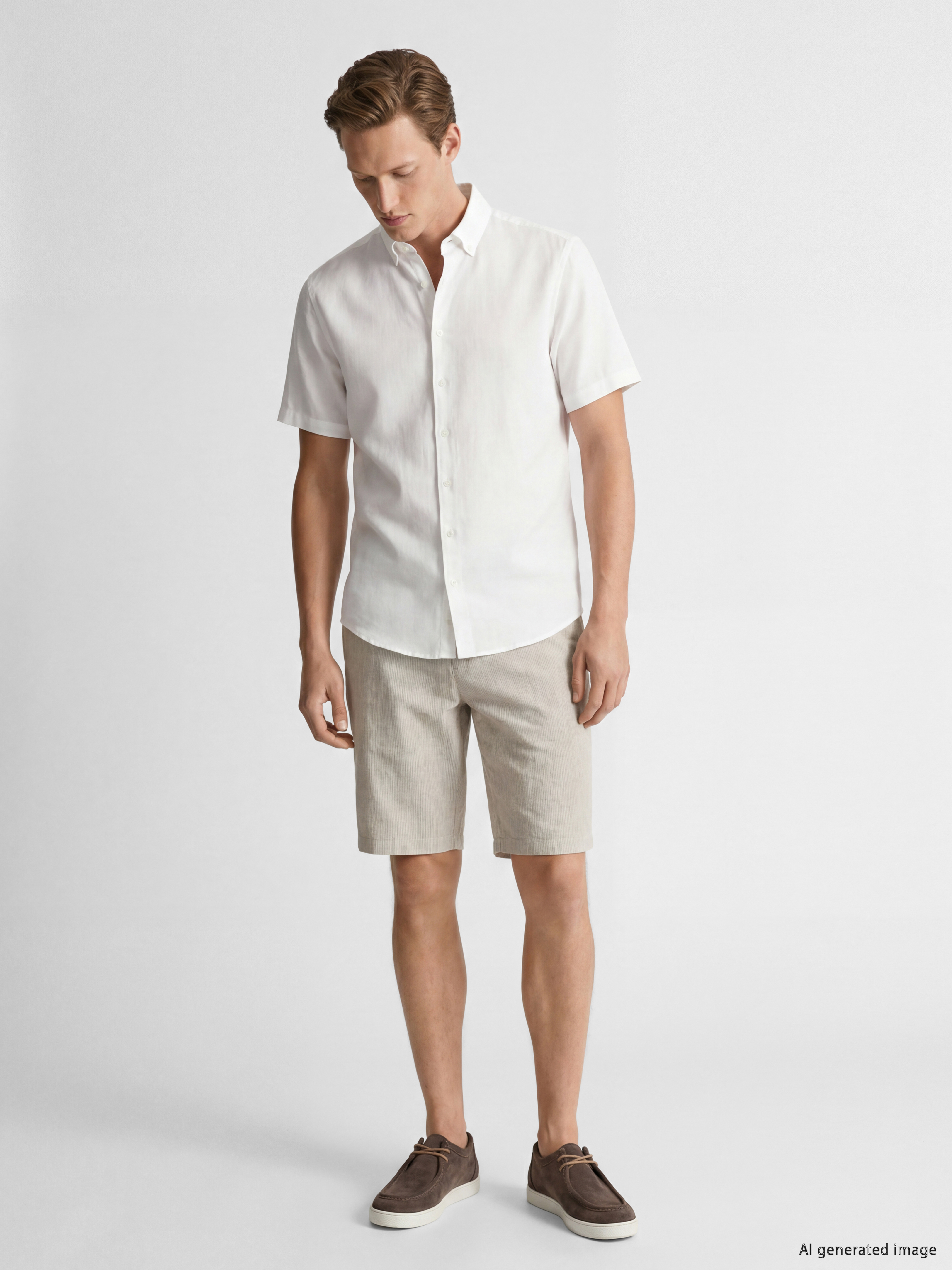 SOUTHBLUE Regular Fit Keten Karışımlı Erkek Şort görsel 2