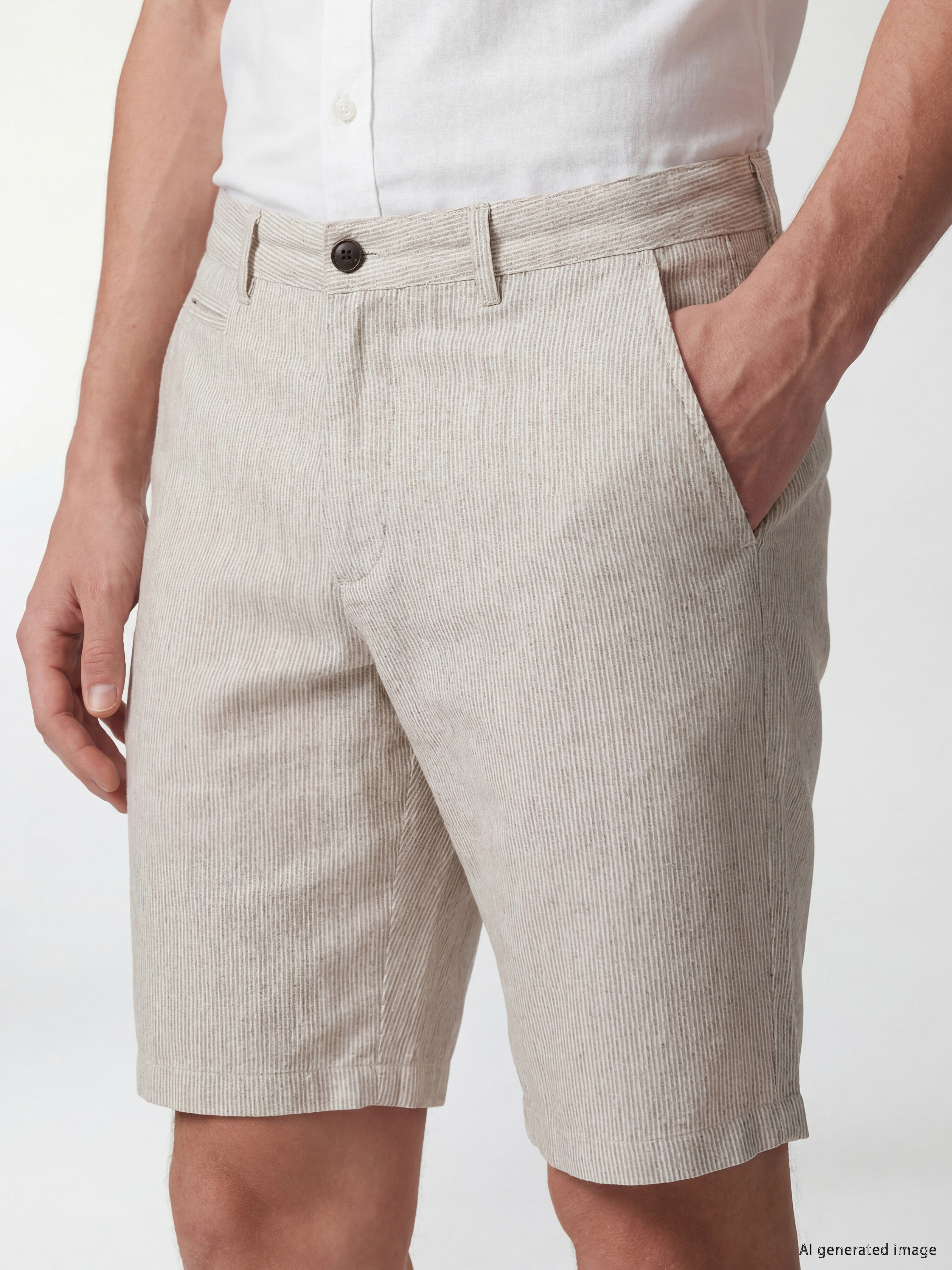 SOUTHBLUE Regular Fit Keten Karışımlı Erkek Şort görsel 3