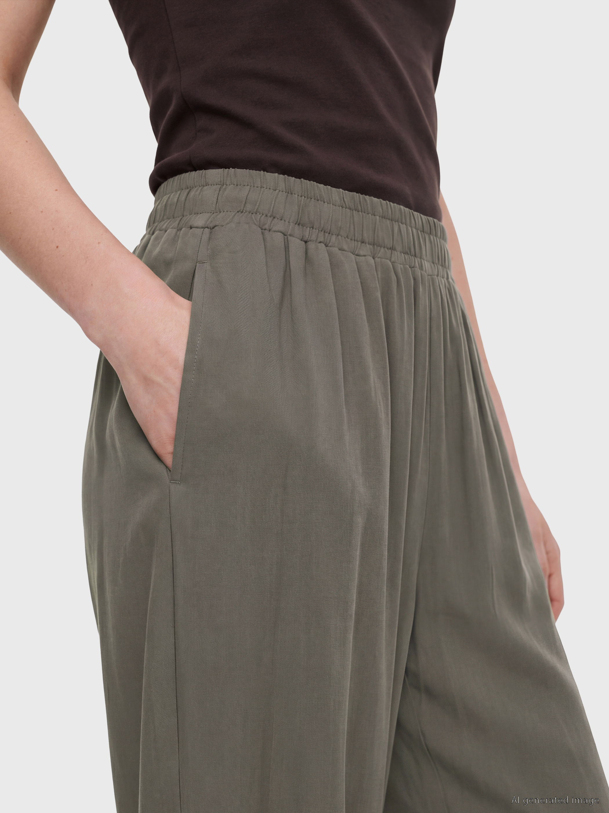 LCW Comfort Beli Lastikli Havuç Kesim Kadın Pantolon görsel 3