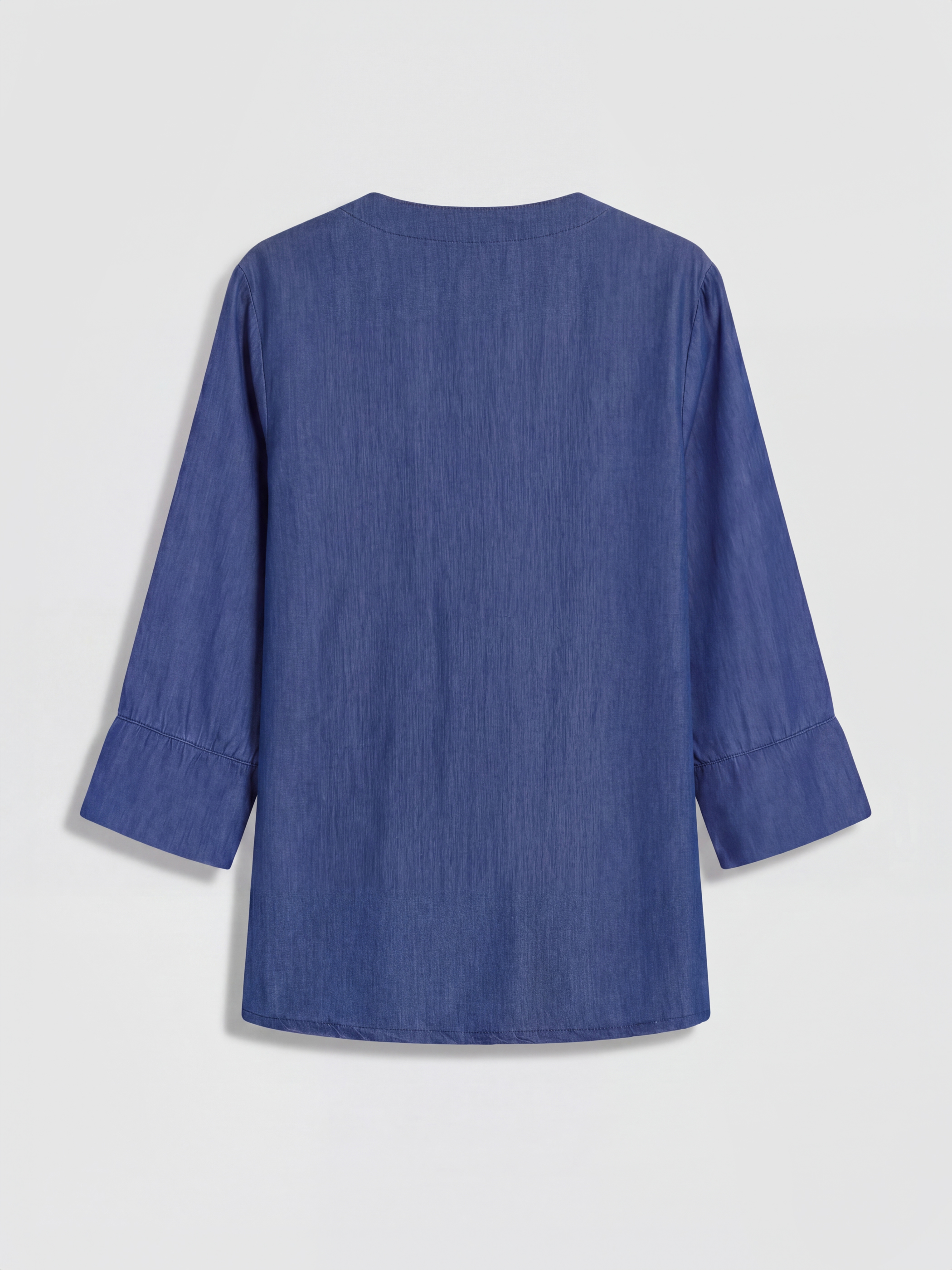 LCW Modest Kruvaze Yaka Kadın Jean Kimono görsel 6