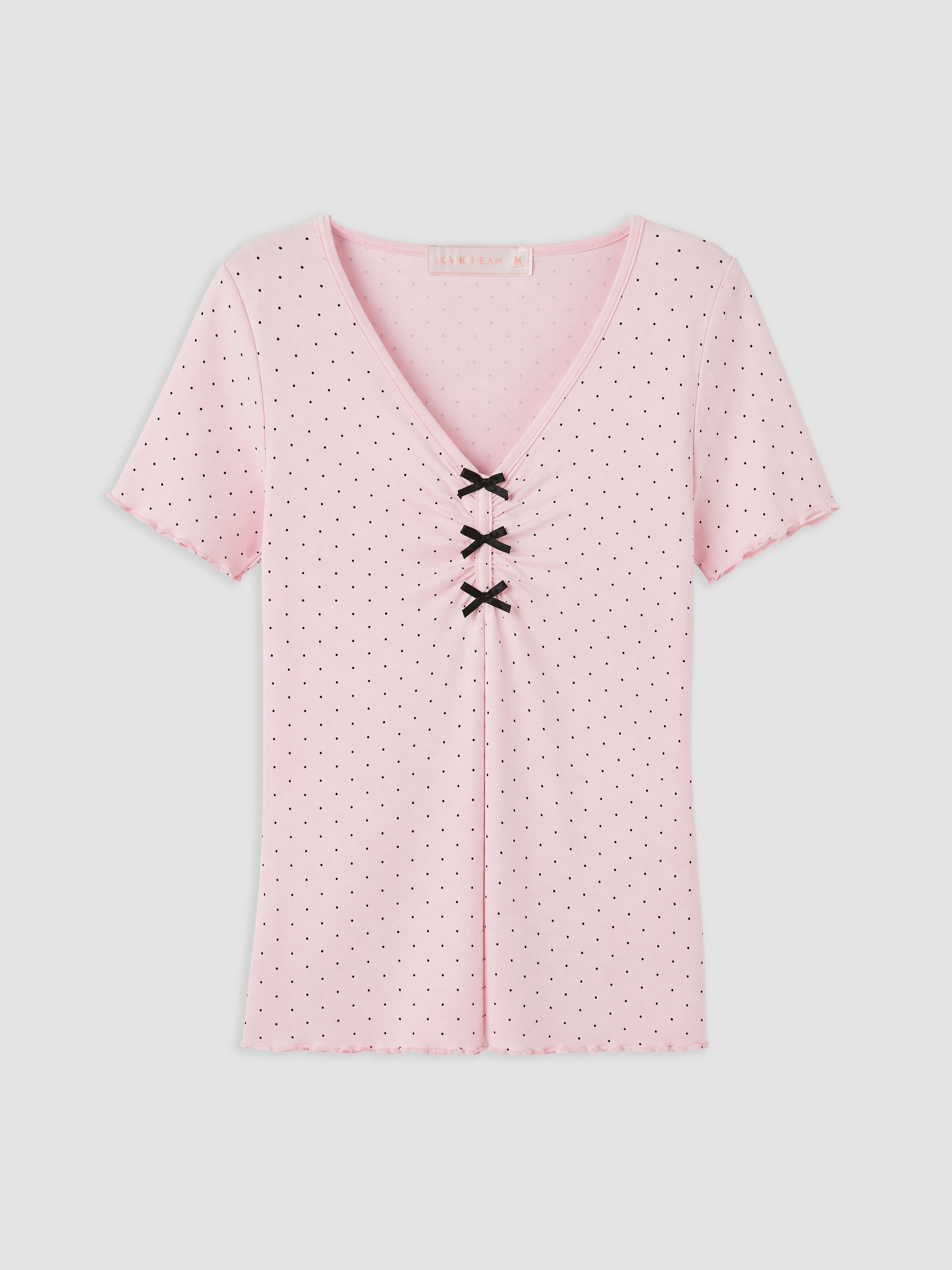 LCW DREAM V Yaka Puantiyeli Kadın Şortlu Pijama Takımı görsel 6