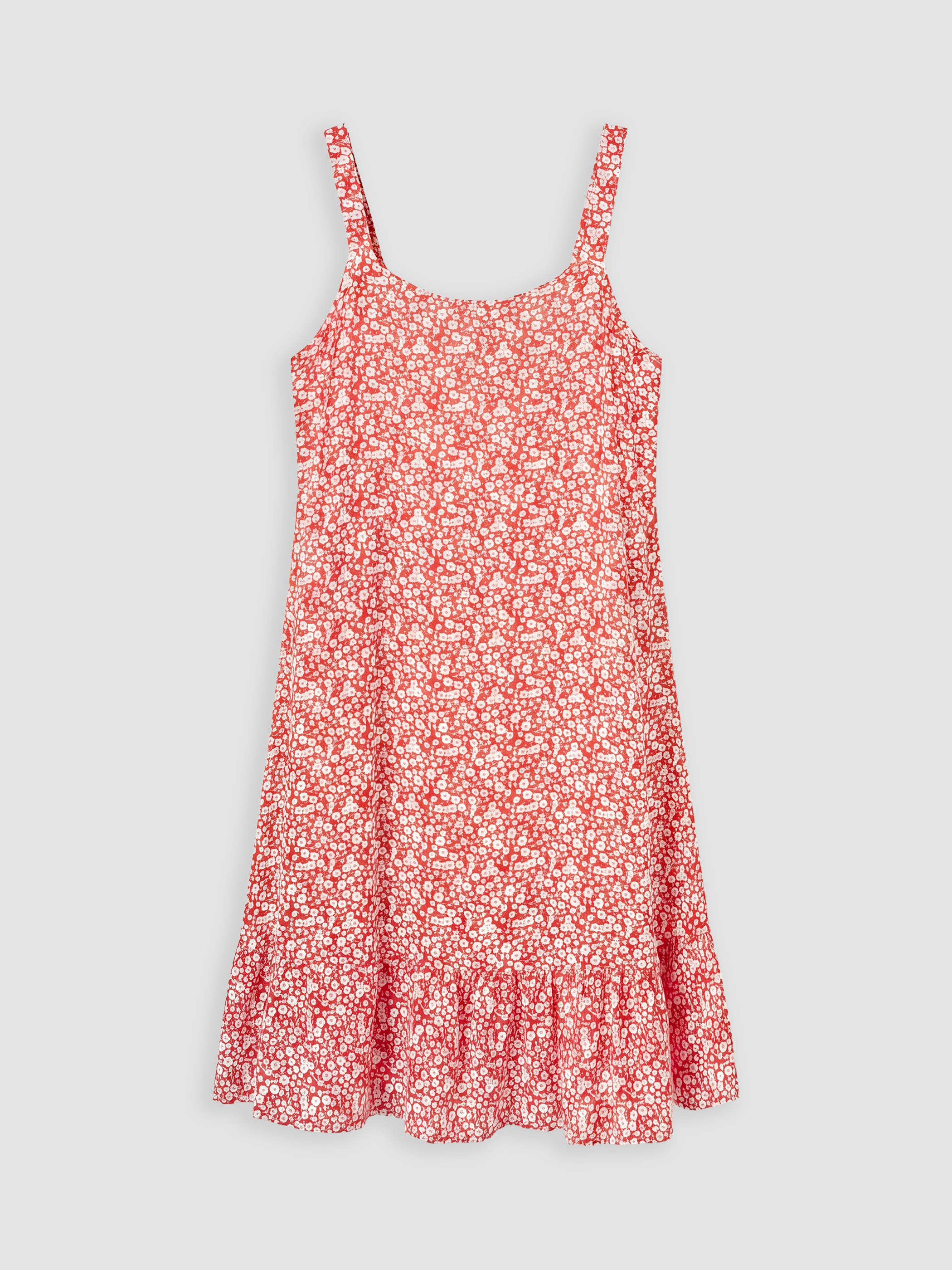 LCW Comfort V Yaka Çiçekli Askılı Fırfırlı Elbise görsel 6