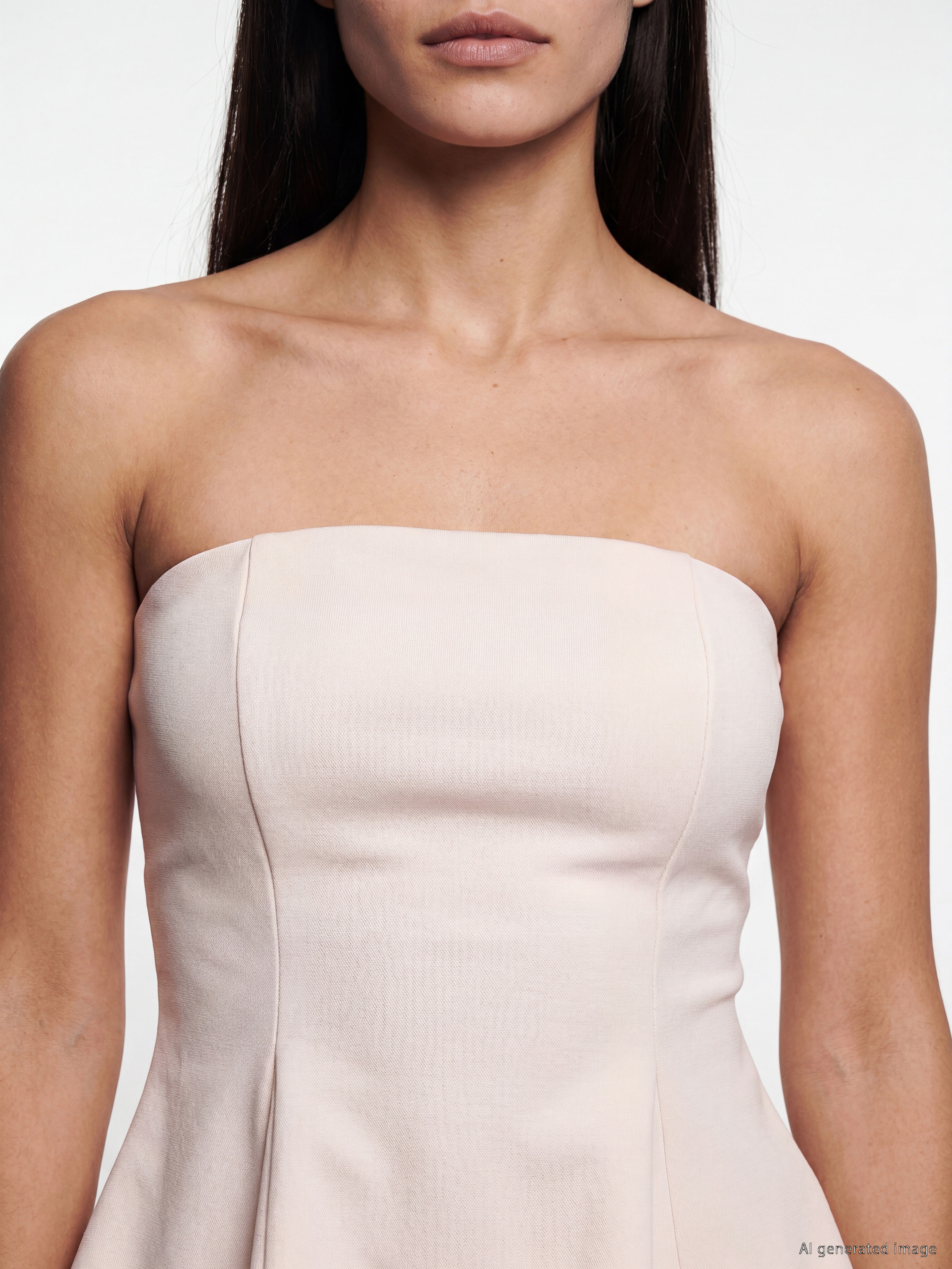 LCW Vision Straplez Yaka Peplum Korse Bluz görsel 3