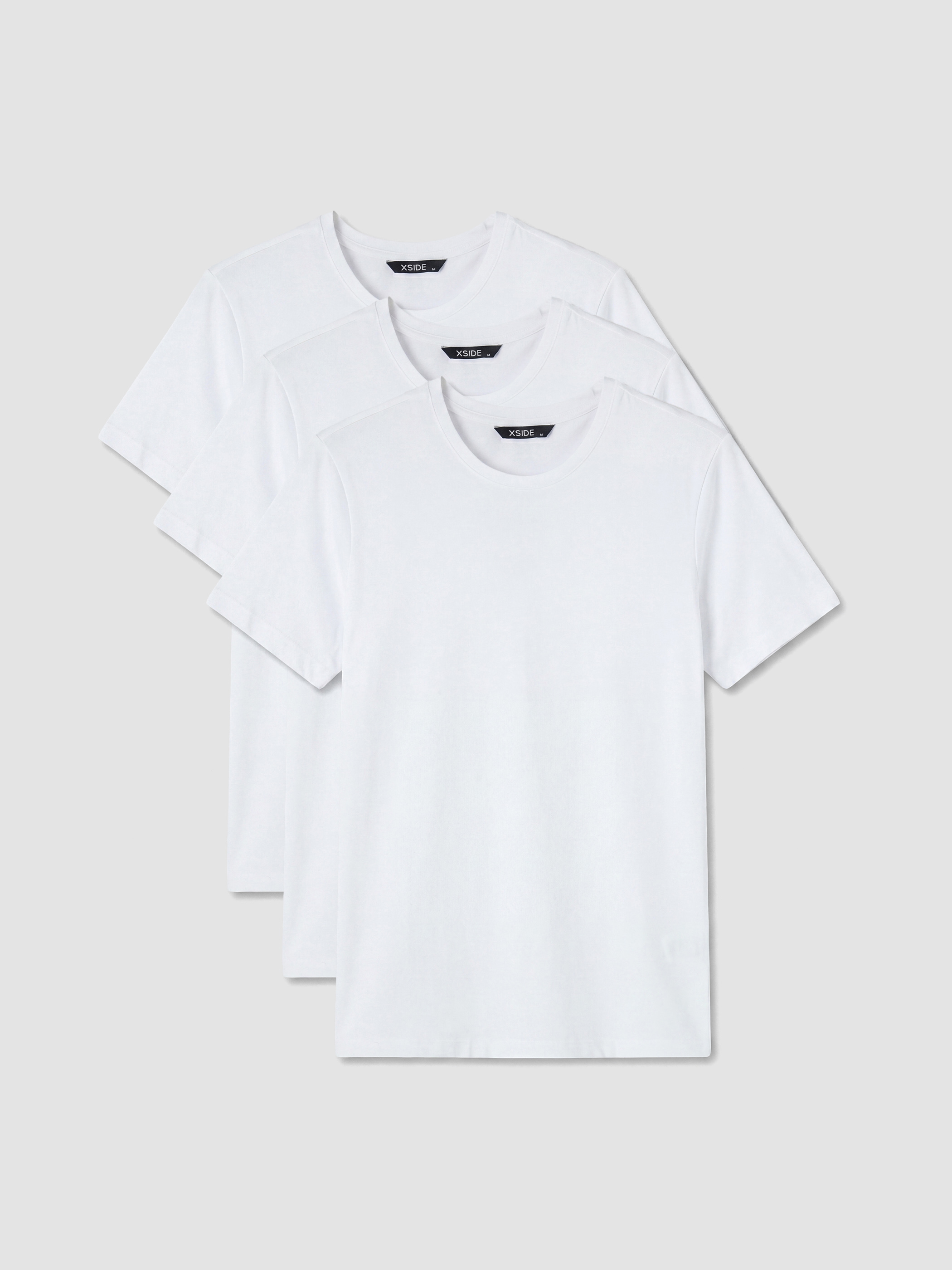 XSIDE 3'lü Süper Slim Fit Esnek Kumaş Tişört / 01