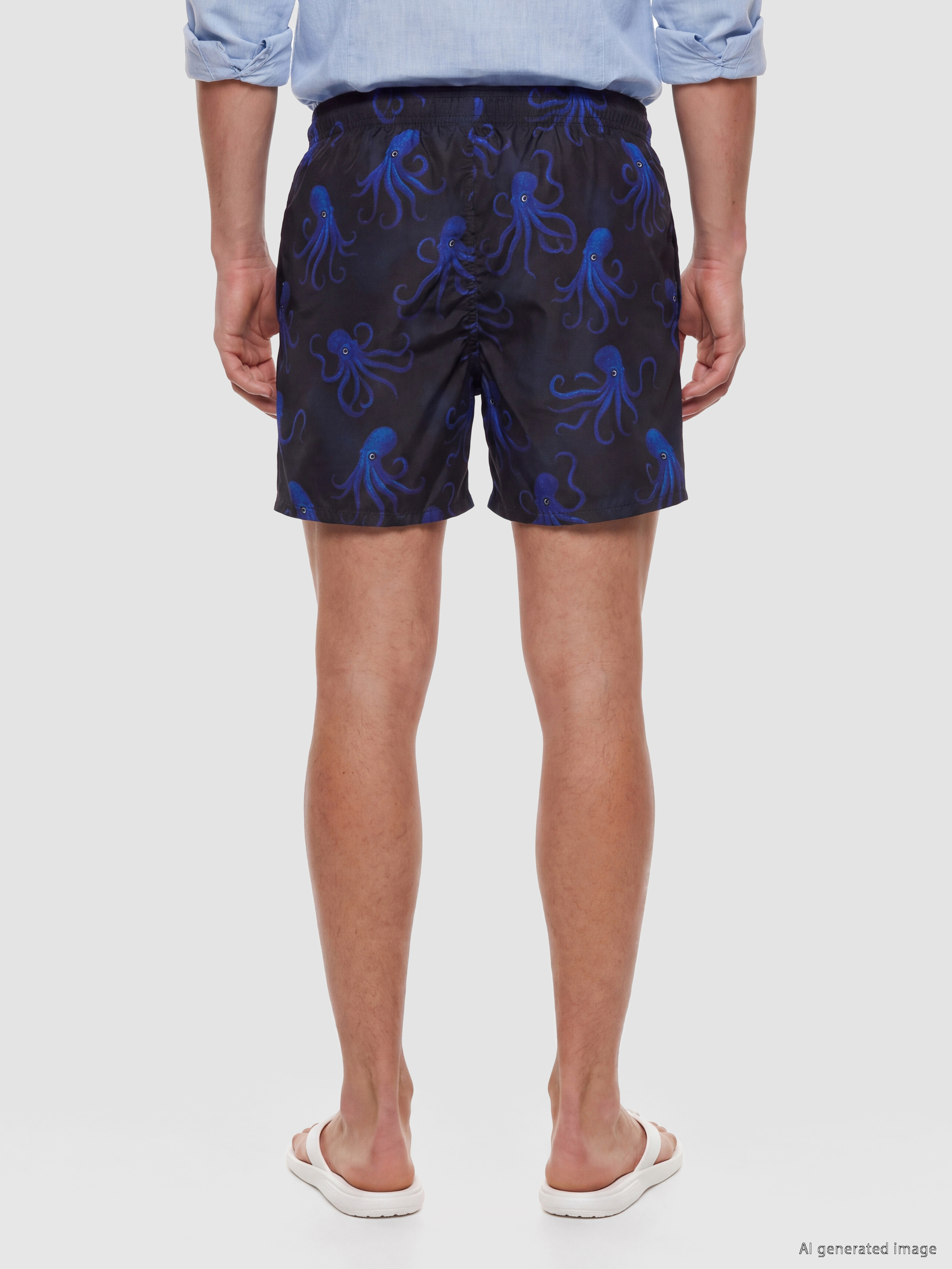 LCW SWIMWEAR Kısa Boy Ahtapot Baskılı Erkek Deniz Şortu görsel 4