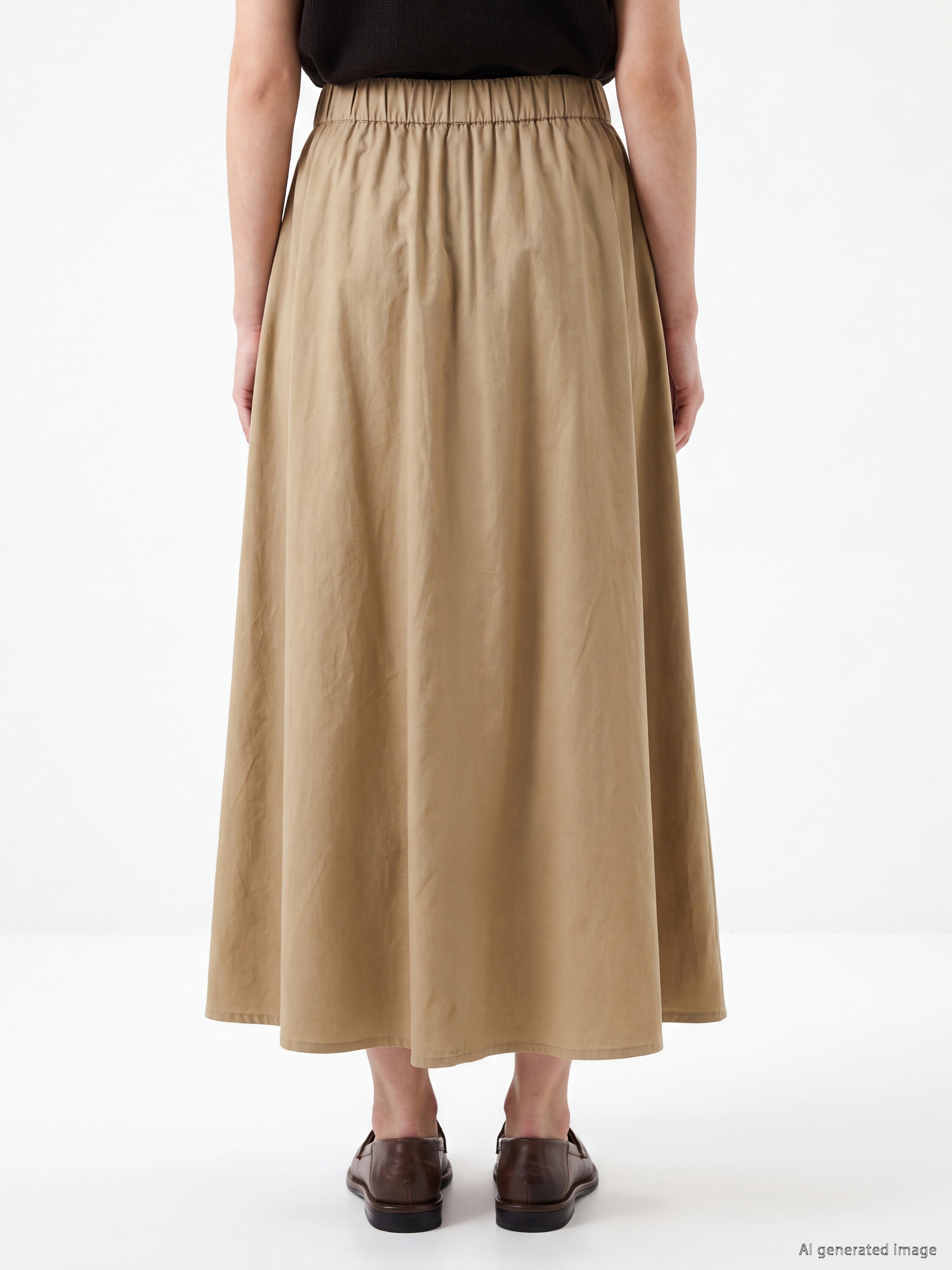 LCW Modest Beli Lastikli Gabardin Kloş Etek görsel 5