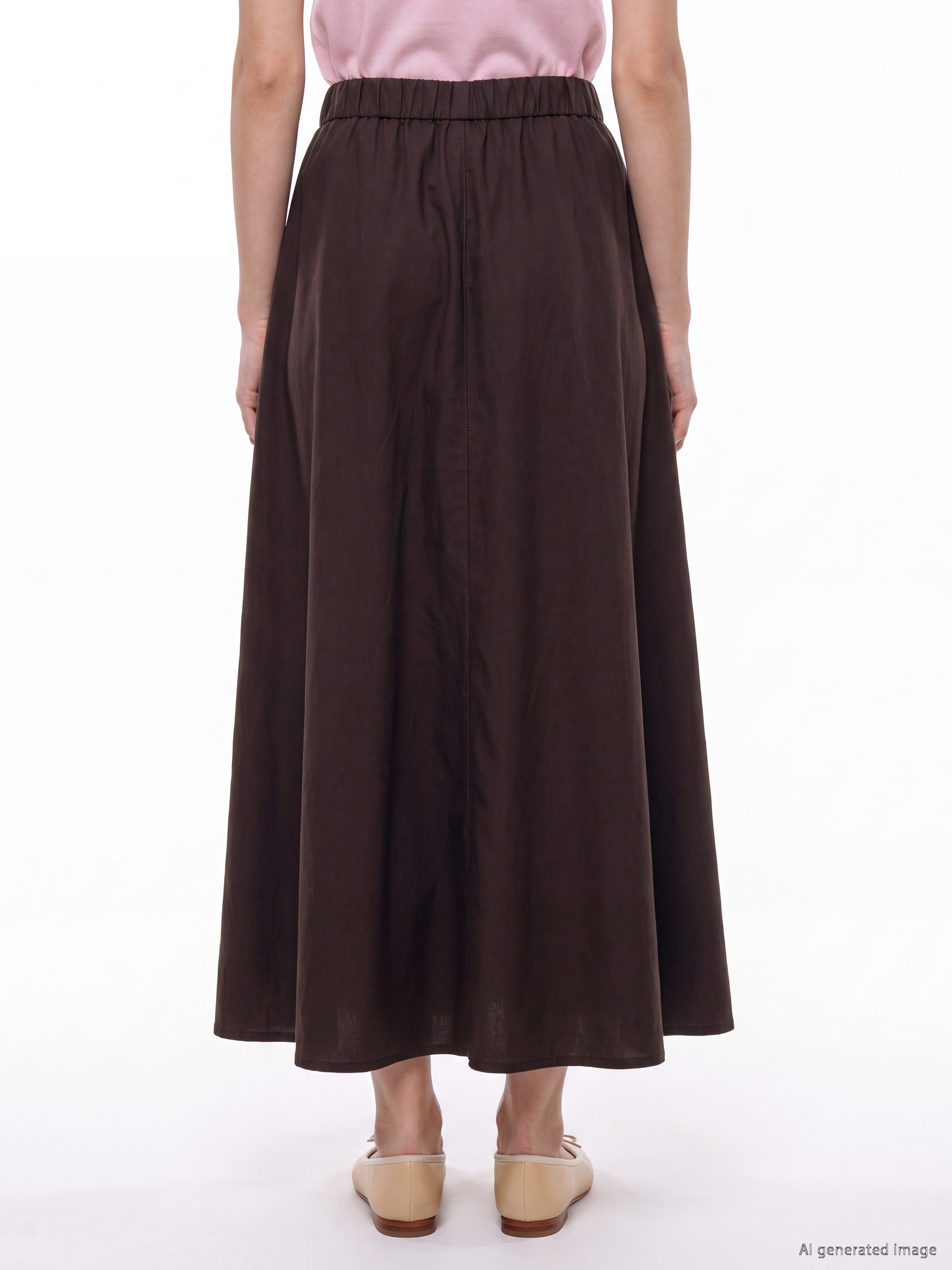 LCW Modest Beli Lastikli Gabardin Kloş Etek görsel 4