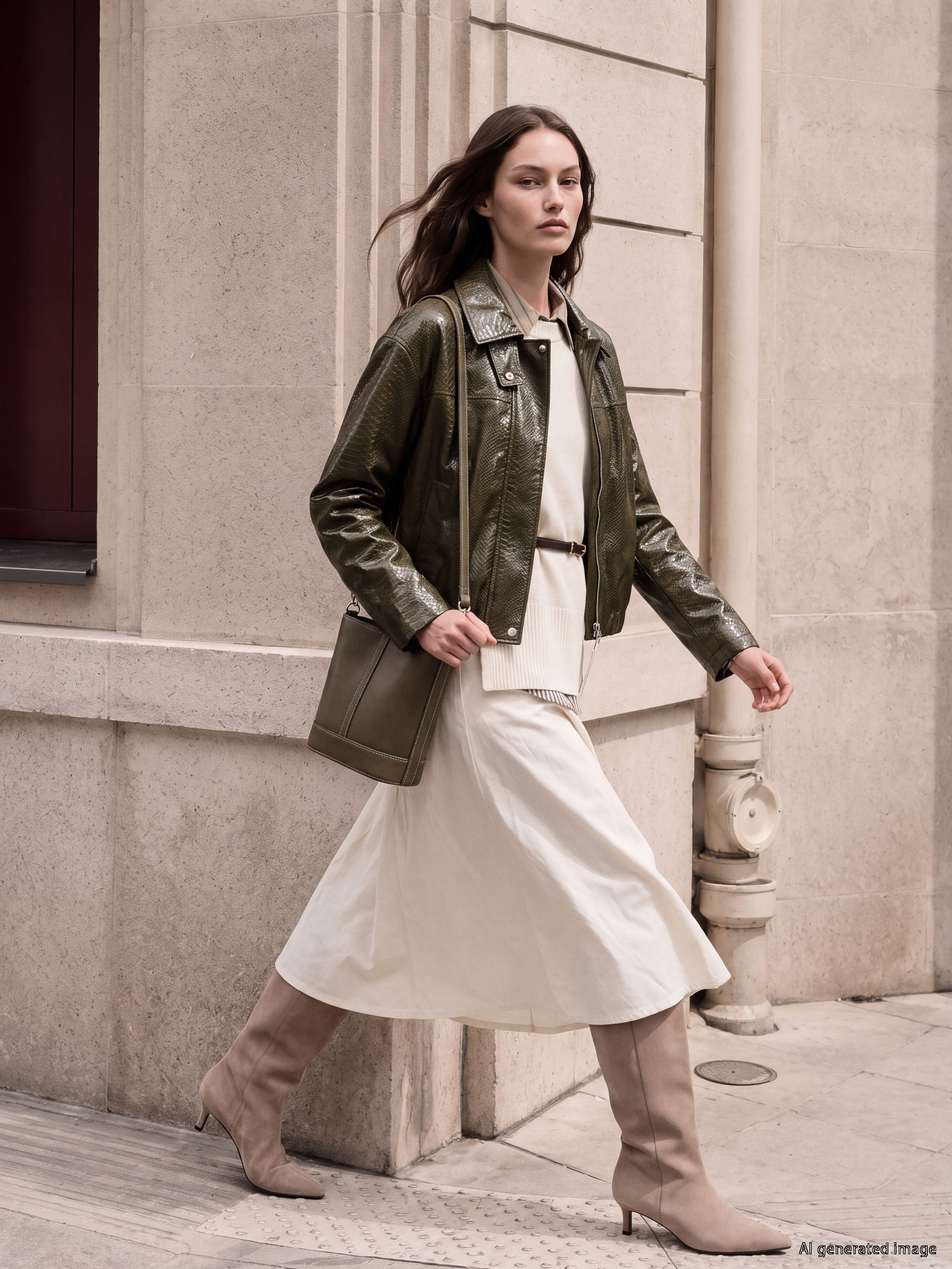 LCW Modest Beli Lastikli Gabardin Kloş Etek görsel 2