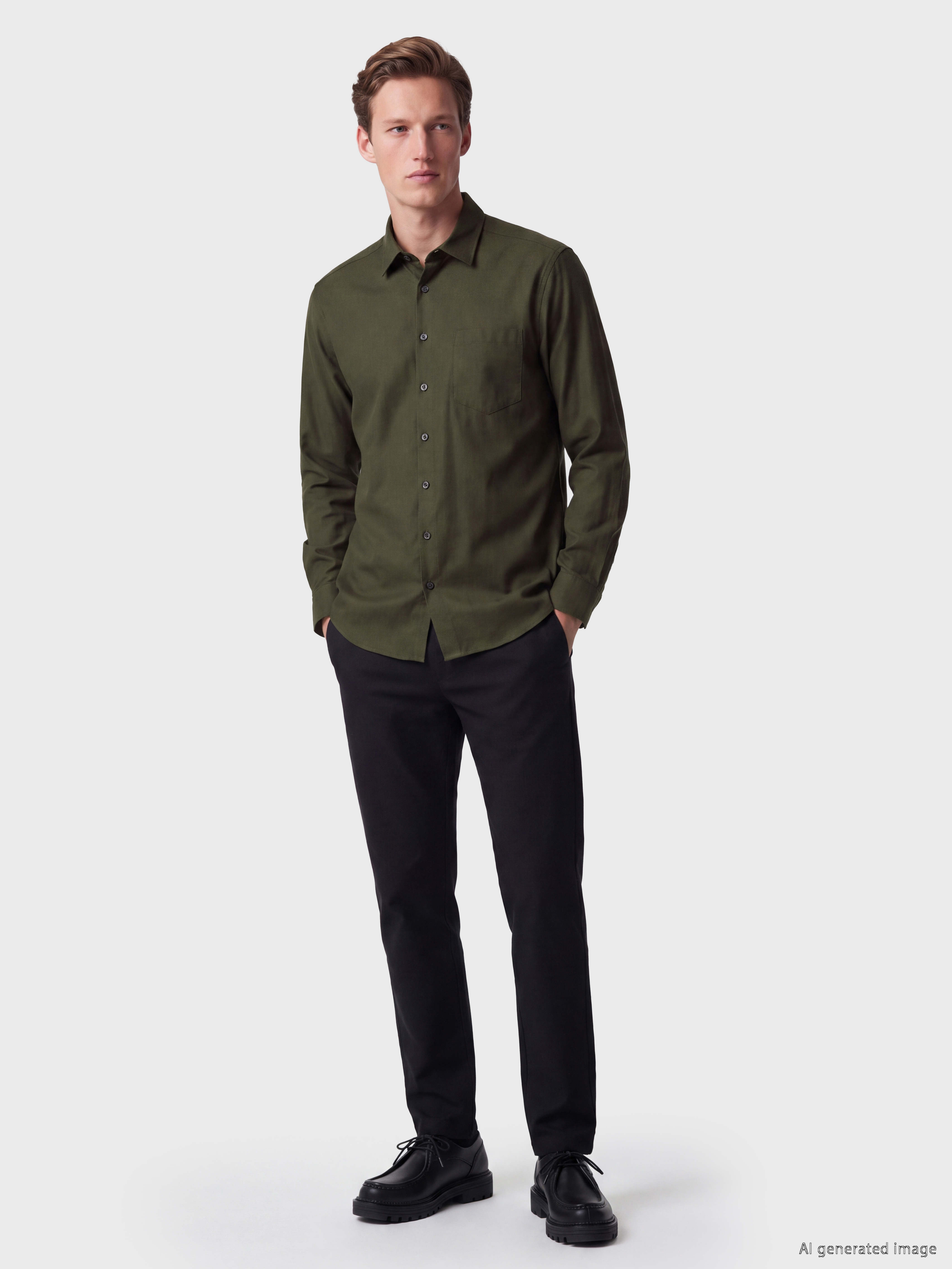 SOUTHBLUE Regular Fit Gabardin Erkek Gömlek görsel 2
