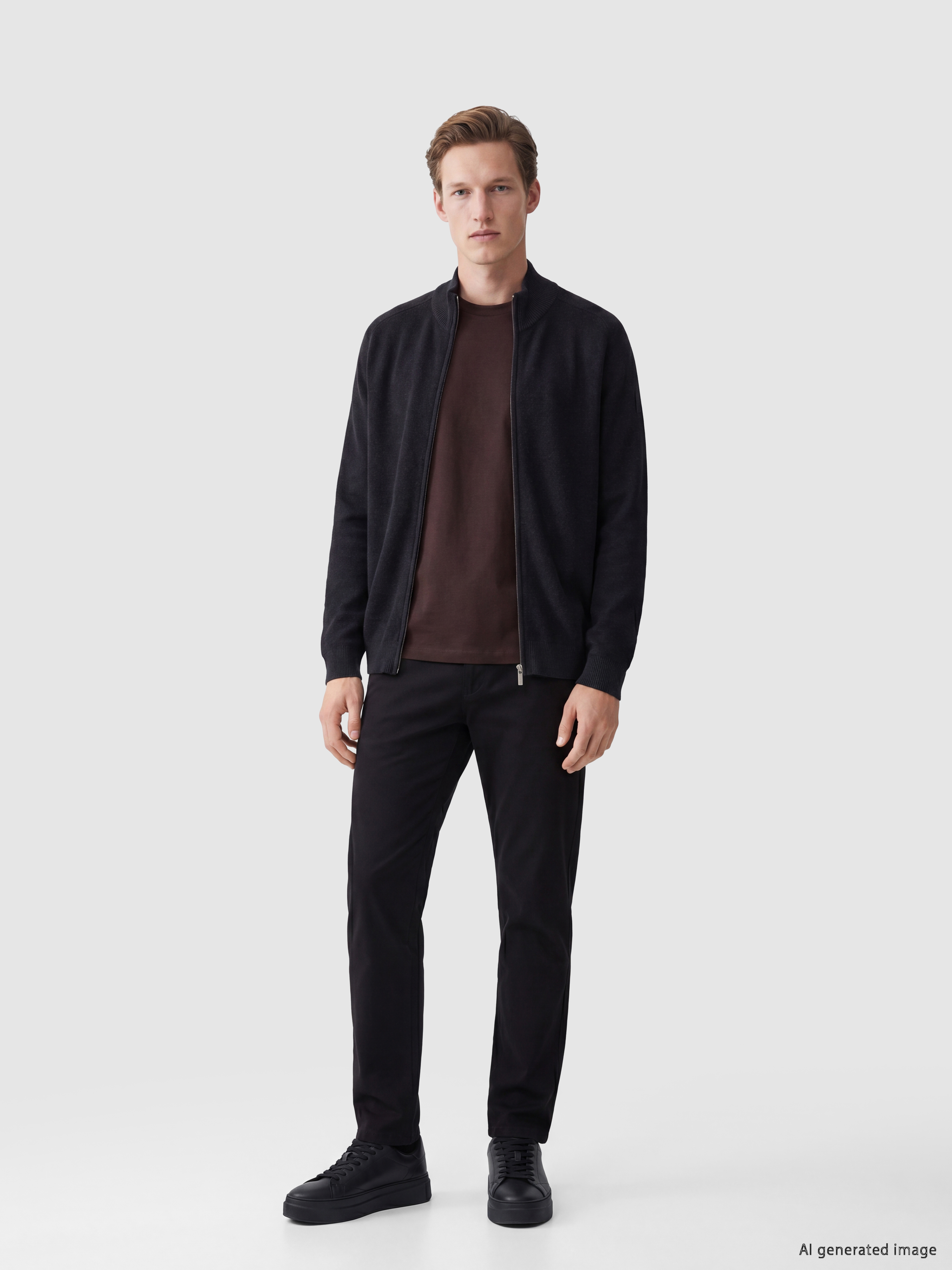 LCW ECO Regular Fit Dik Yaka Erkek Triko Hırka görsel 2