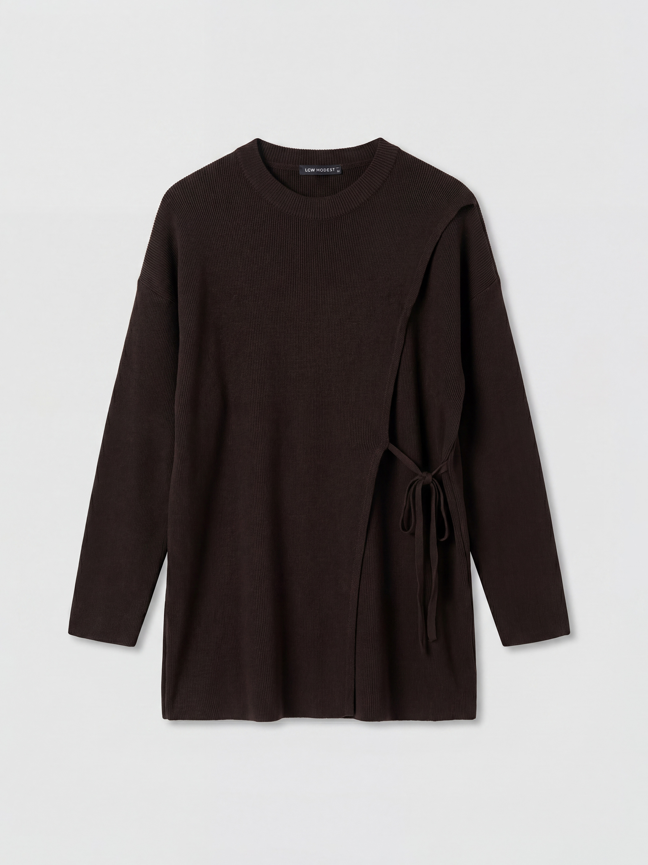 LCW Modest Bisiklet Yaka Kadın Triko Tunik görsel 5