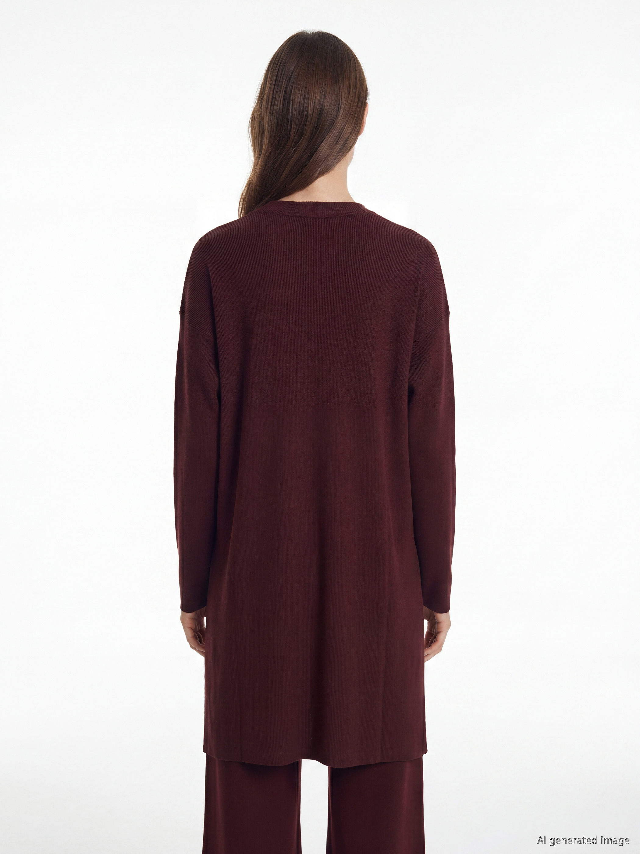 LCW Modest Bisiklet Yaka Kadın Triko Tunik görsel 4