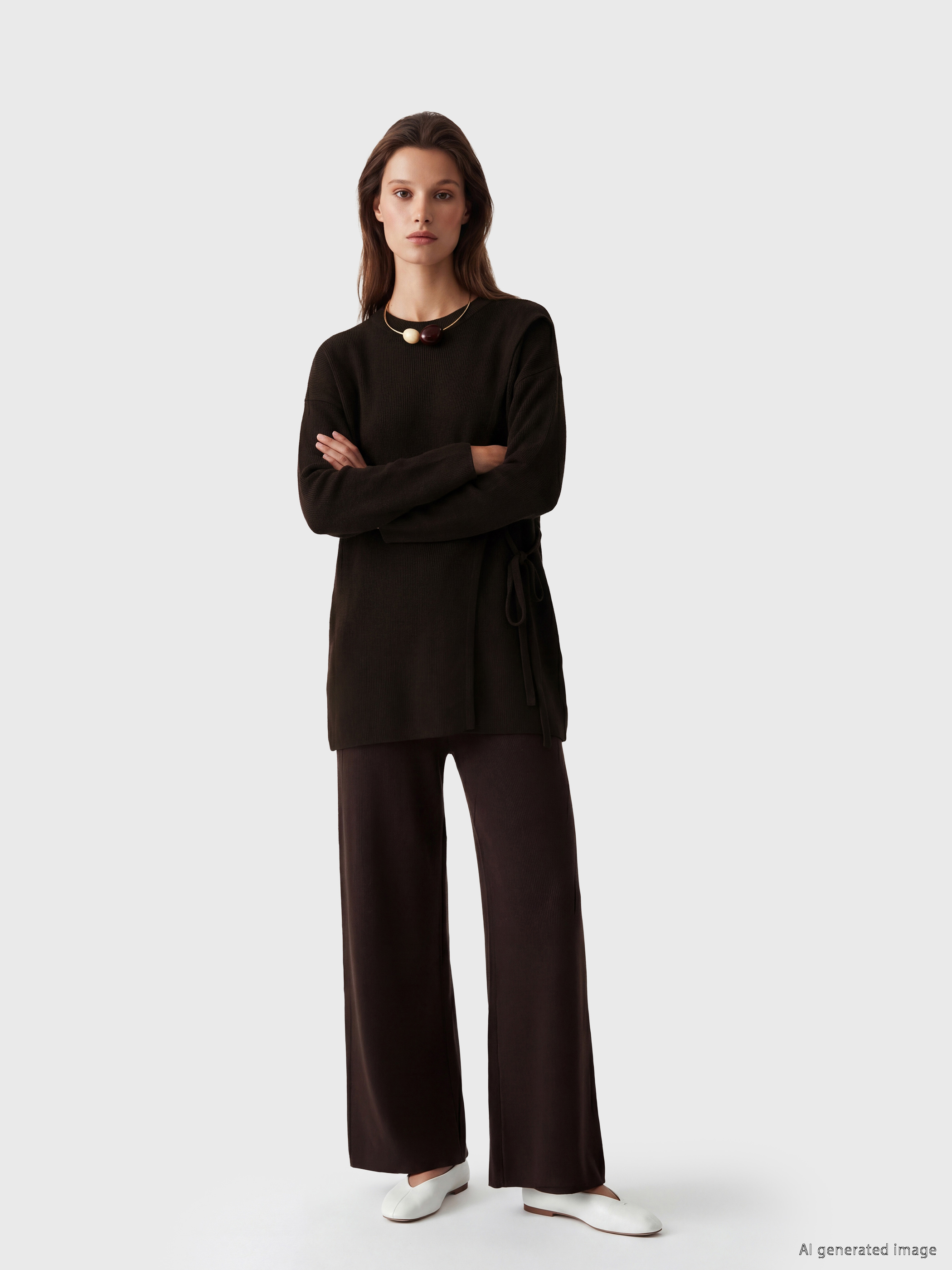 LCW Modest Bisiklet Yaka Kadın Triko Tunik görsel 2