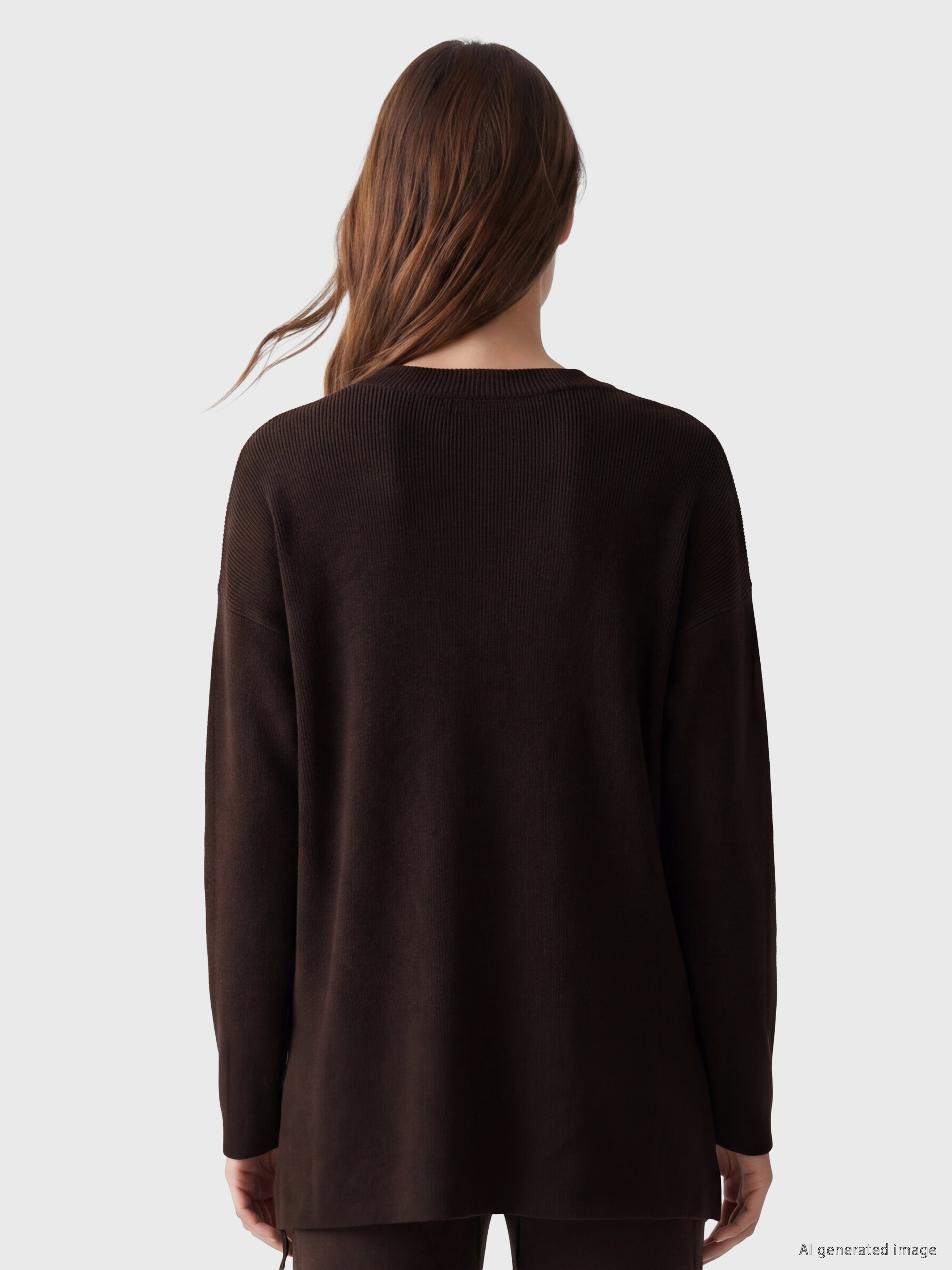 LCW Modest Bisiklet Yaka Kadın Triko Tunik görsel 4